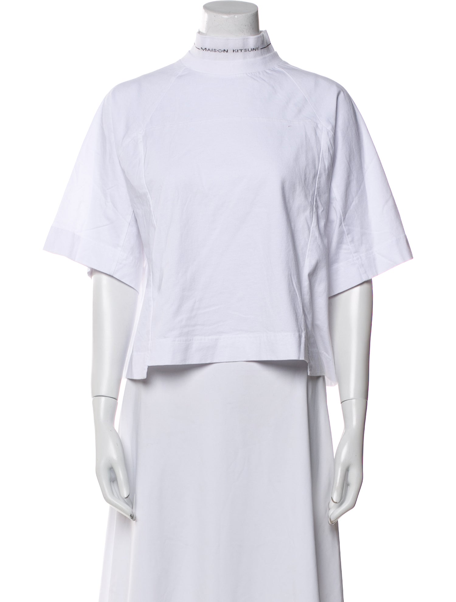 Maison Kitsuné Mock Neck Short Sleeve Crop Top w/ Tags