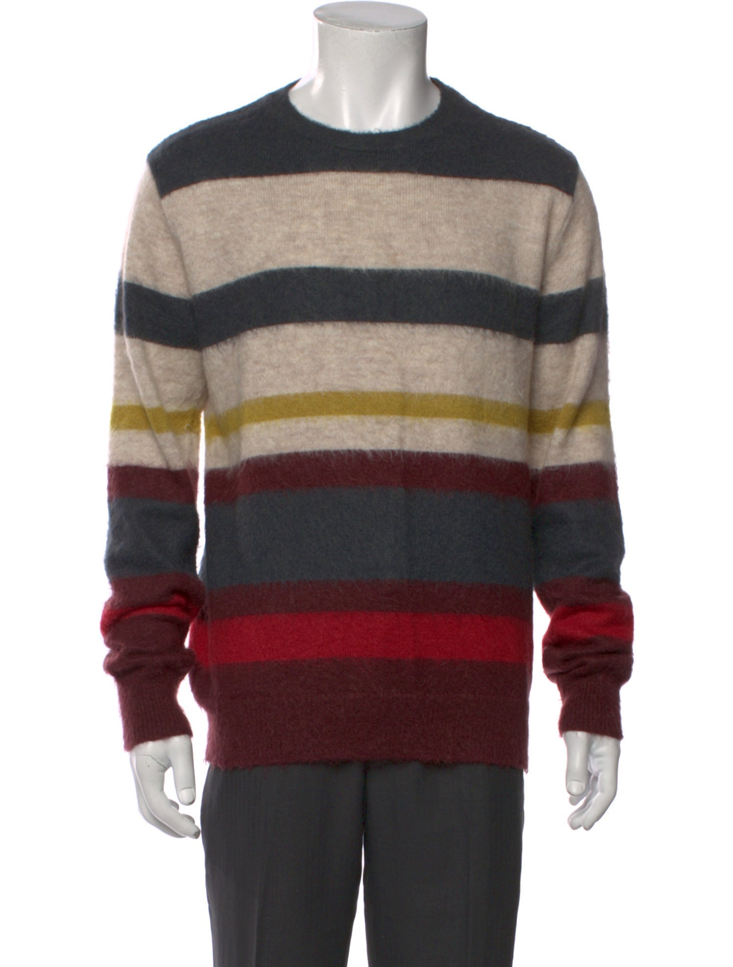 Maison Kitsuné Striped Crew Neck Pullover