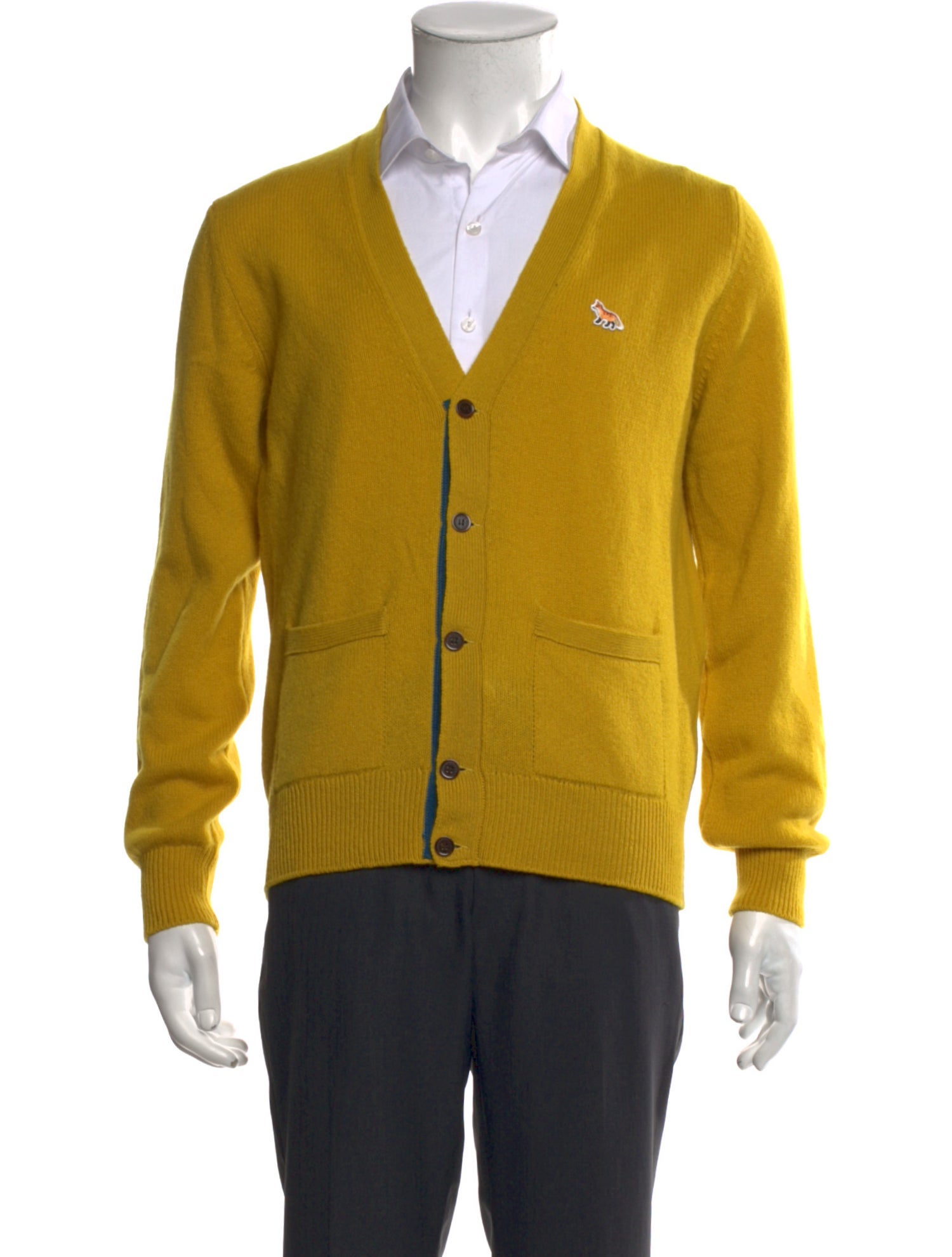 Maison Kitsuné Lambswool V-Neck Cardigan w/ Tags