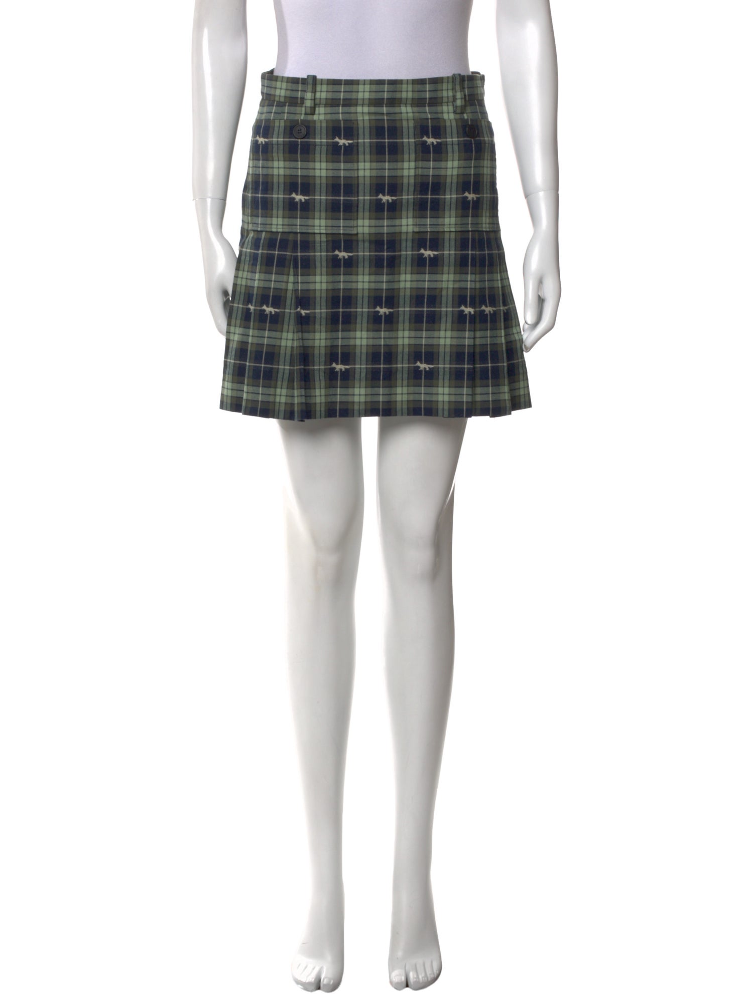 Maison Kitsuné Plaid Print Mini Skirt