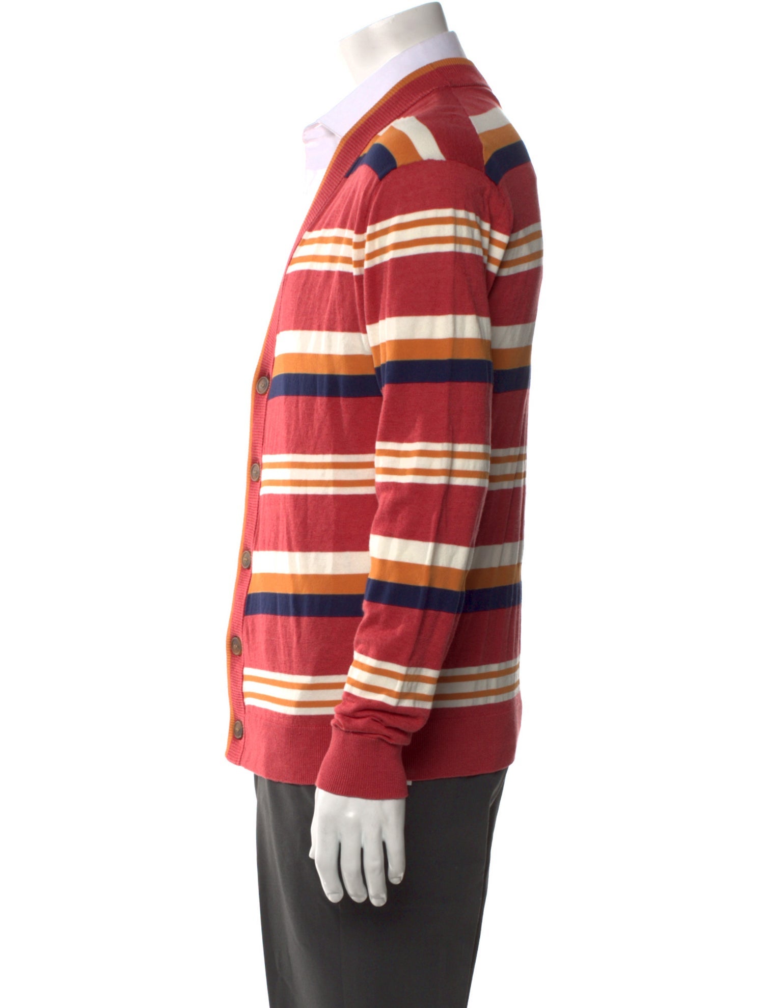 Maison Kitsuné Striped V-Neck Cardigan