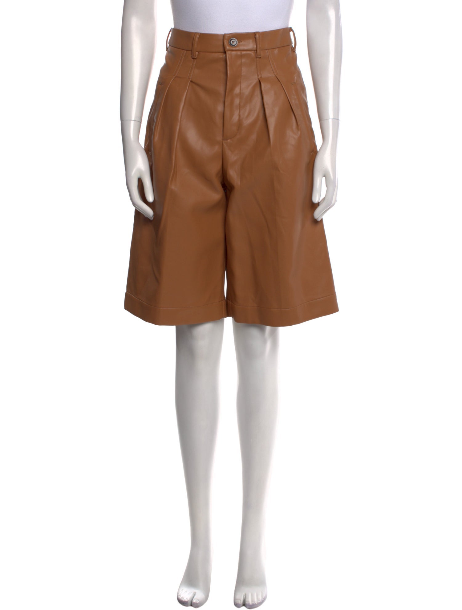 Maison Kitsuné Faux Leather Knee-Length Shorts