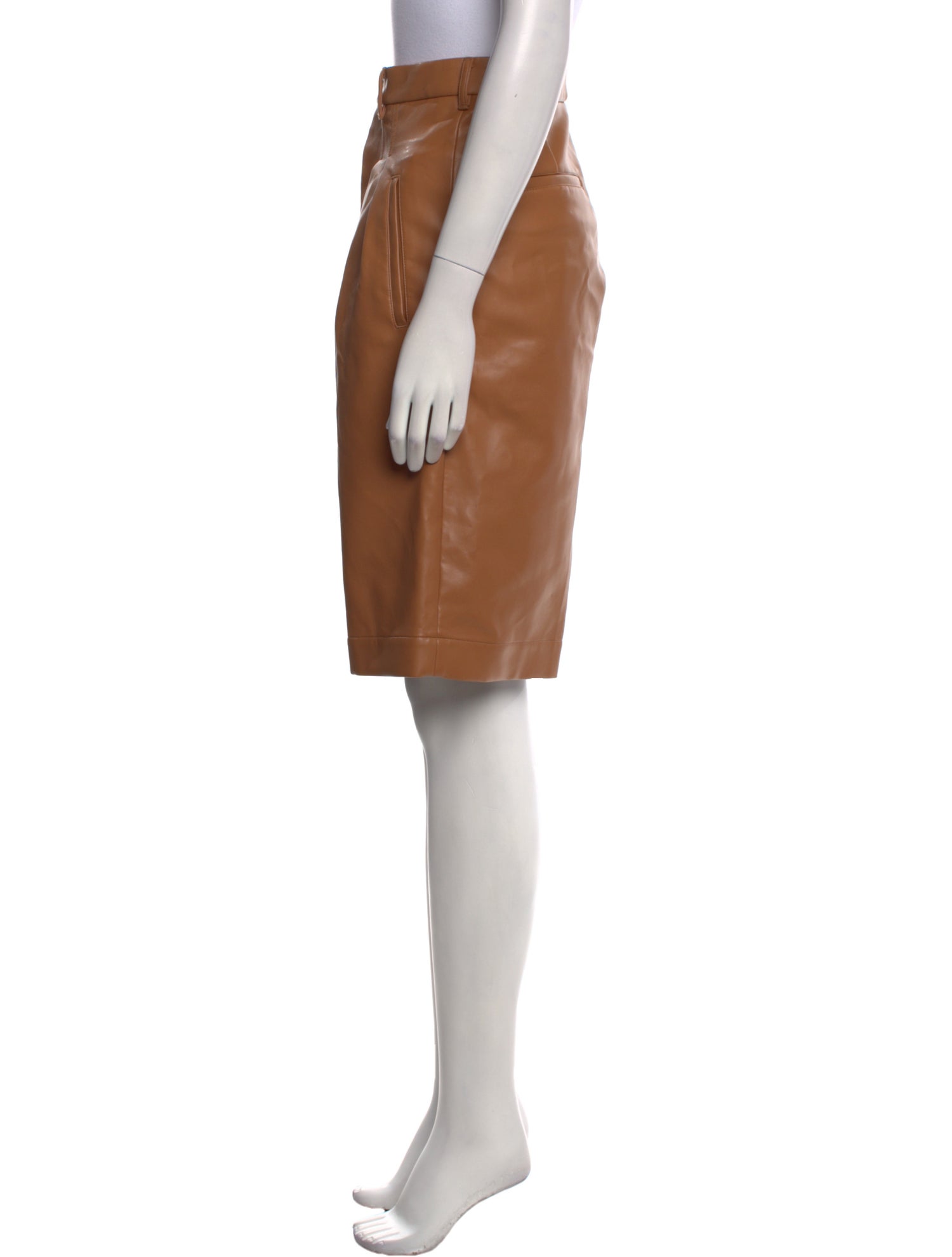Maison Kitsuné Faux Leather Knee-Length Shorts