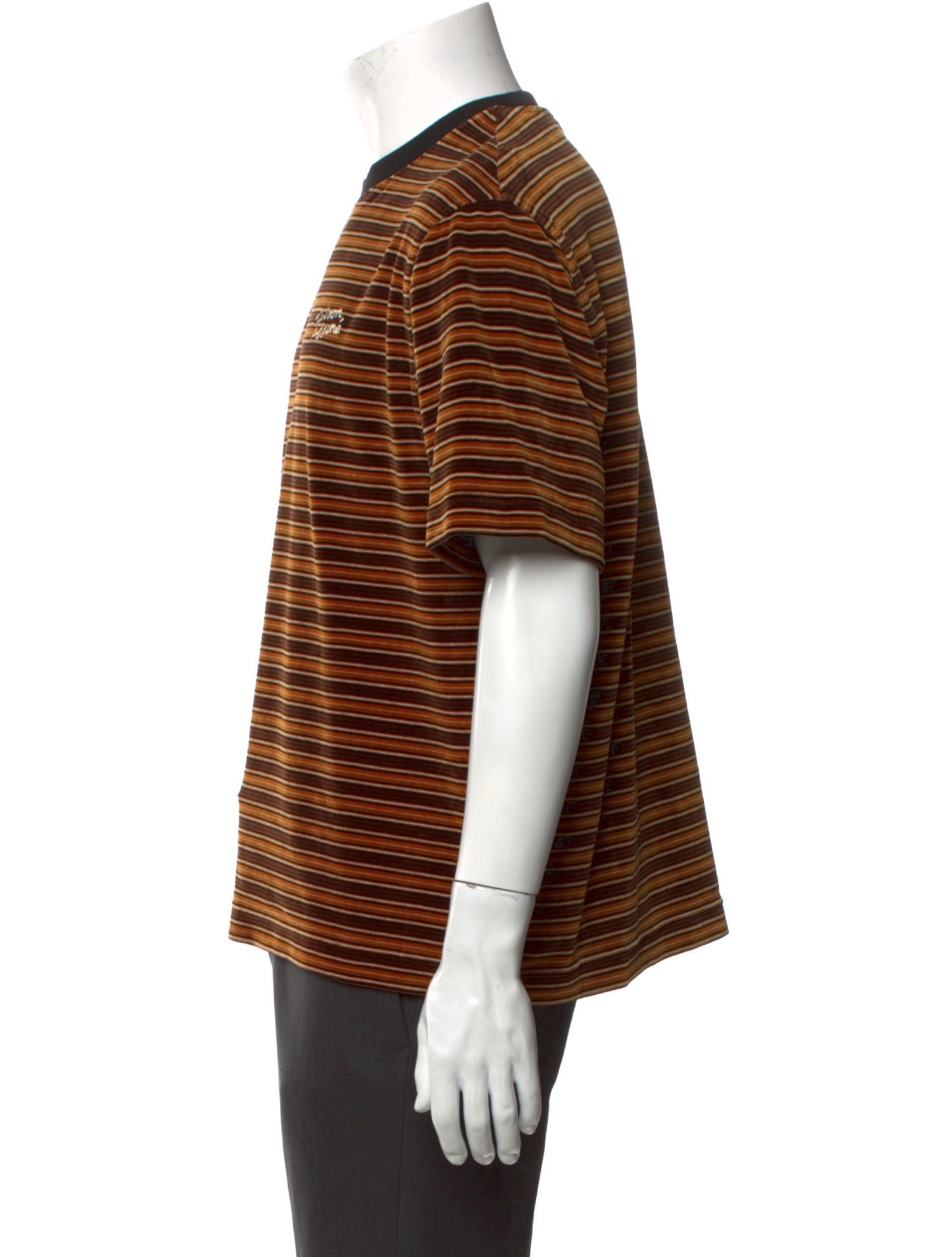 Maison Kitsuné Striped Crew Neck T-Shirt