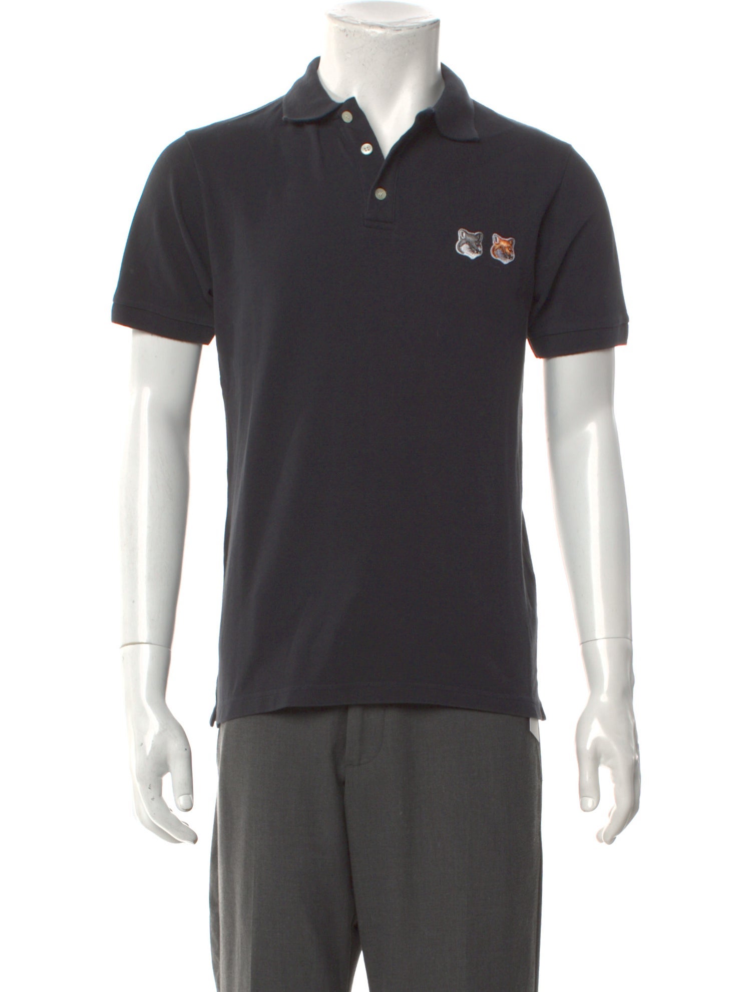 Maison Kitsuné Graphic Print Collar Polo Shirt