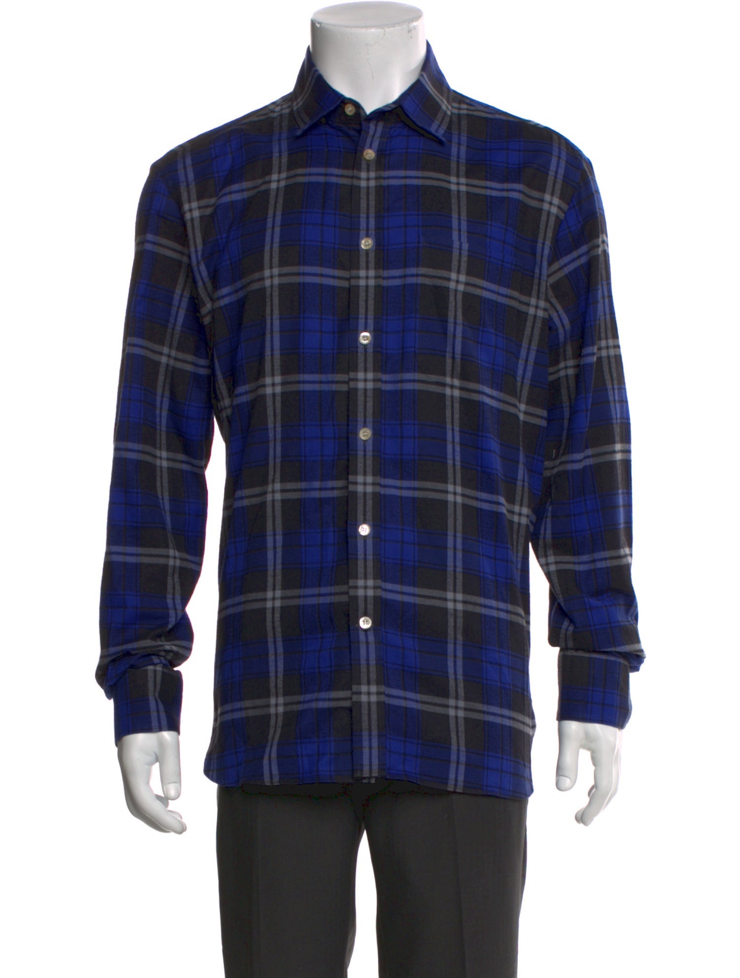 Maison Kitsuné Plaid Print Long Sleeve Shirt
