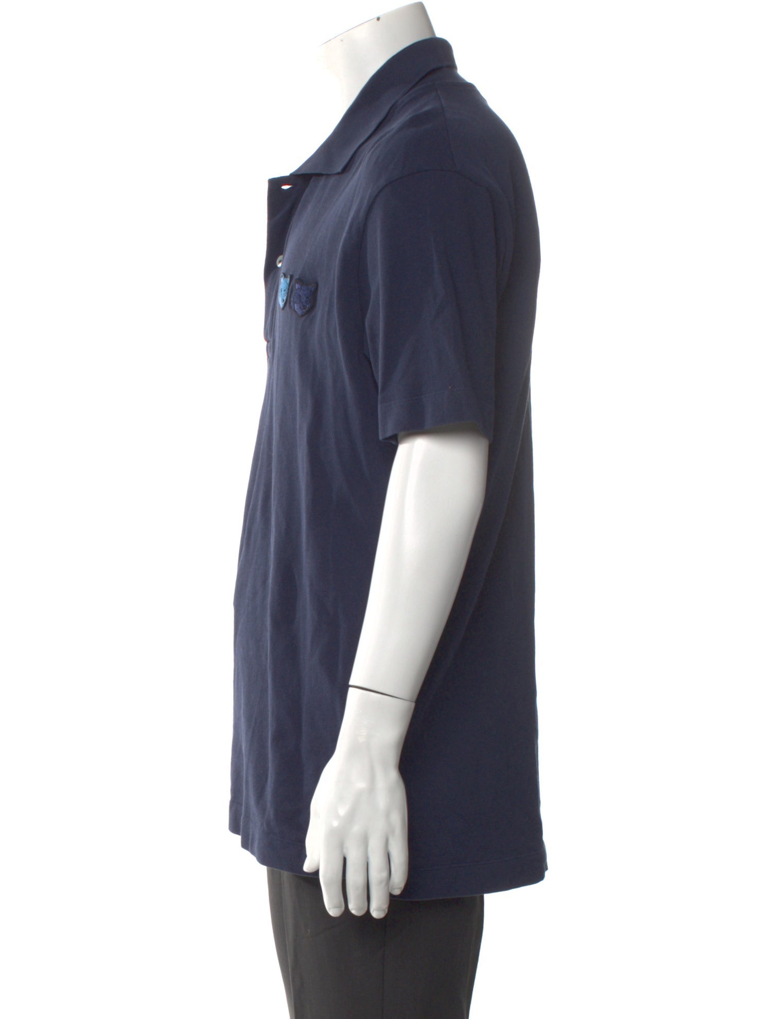 Maison Kitsuné V-Neck Short Sleeve Polo Shirt