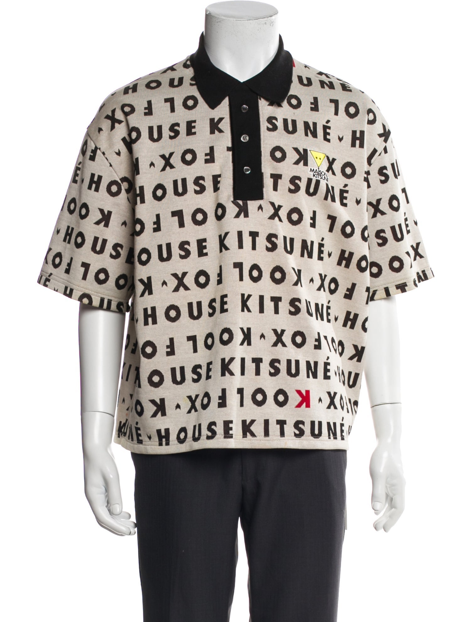 Maison Kitsuné Printed Collar Polo Shirt