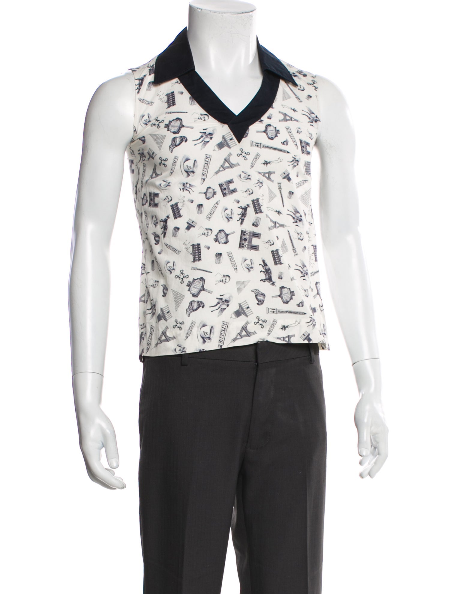 Maison Kitsuné Floral Print Sleeveless Shirt