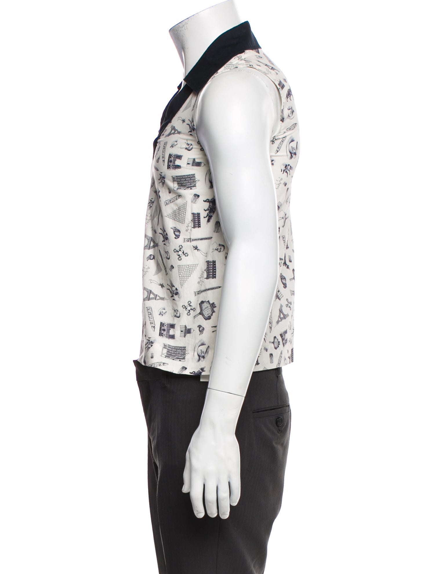 Maison Kitsuné Floral Print Sleeveless Shirt