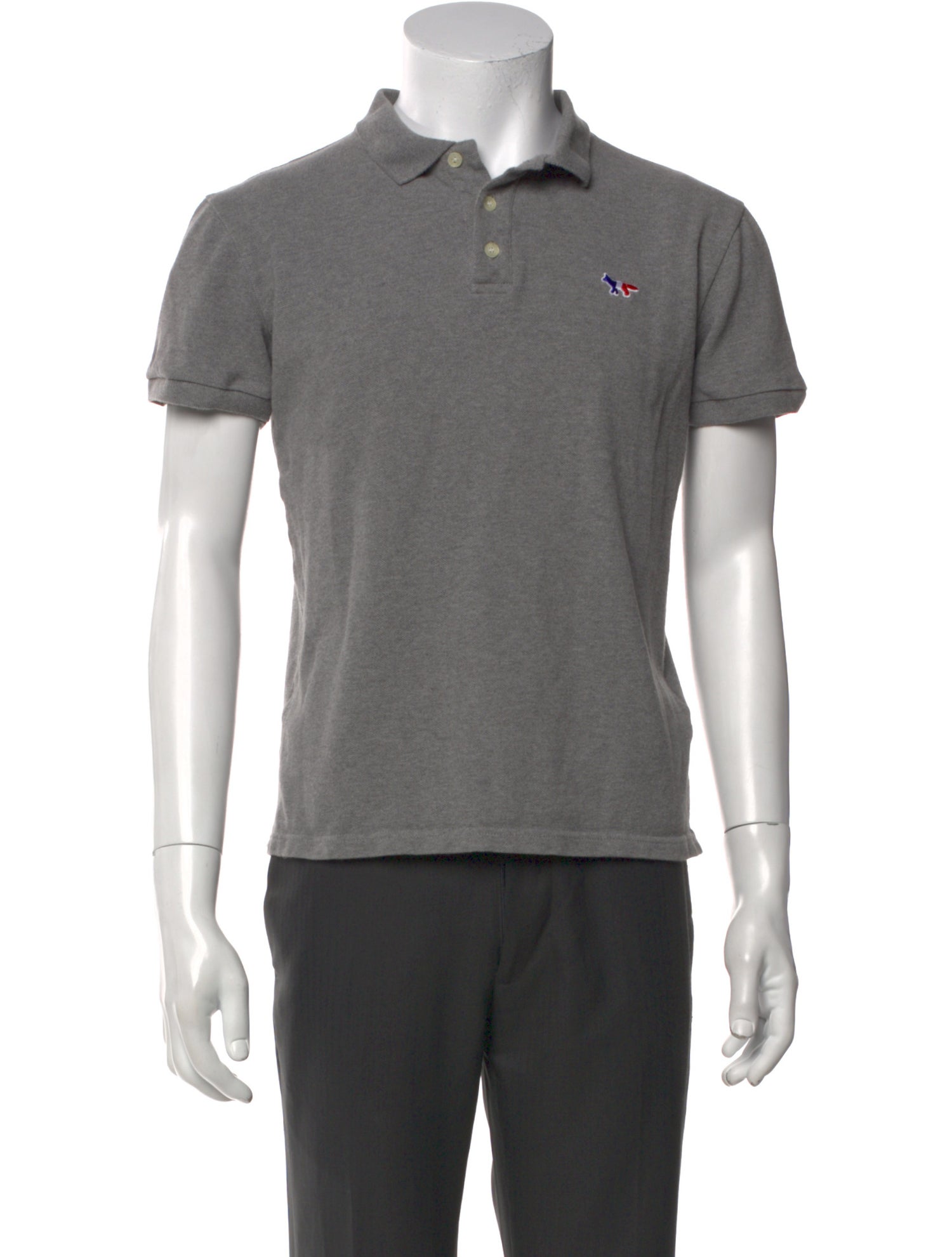 Maison Kitsuné V-Neck Short Sleeve Polo Shirt