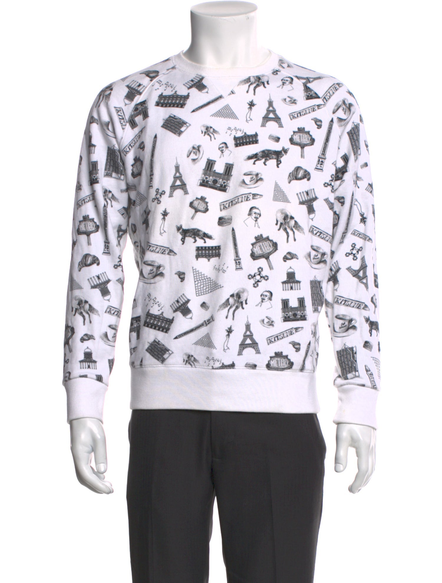 Maison Kitsuné Graphic Print Crew Neck Sweatshirt