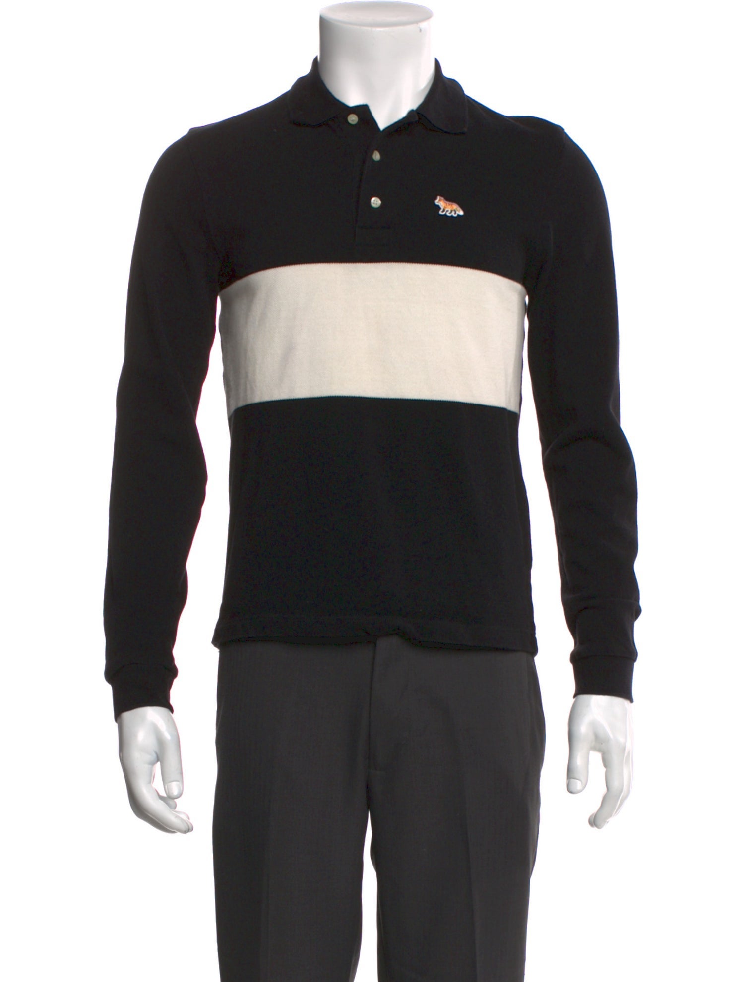 Maison Kitsuné Colorblock Pattern Collar Polo Shirt