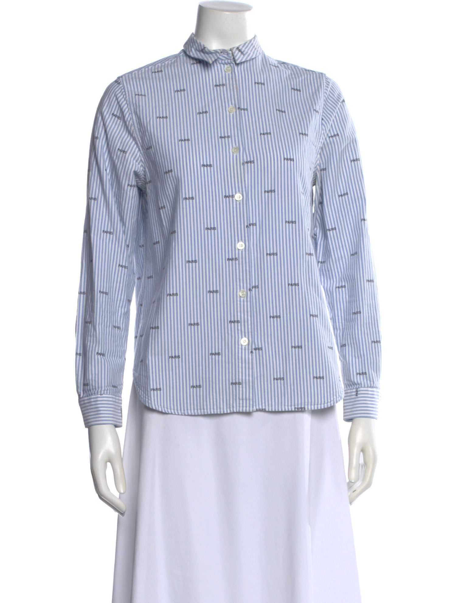 Maison Kitsuné Striped Long Sleeve Button-Up Top