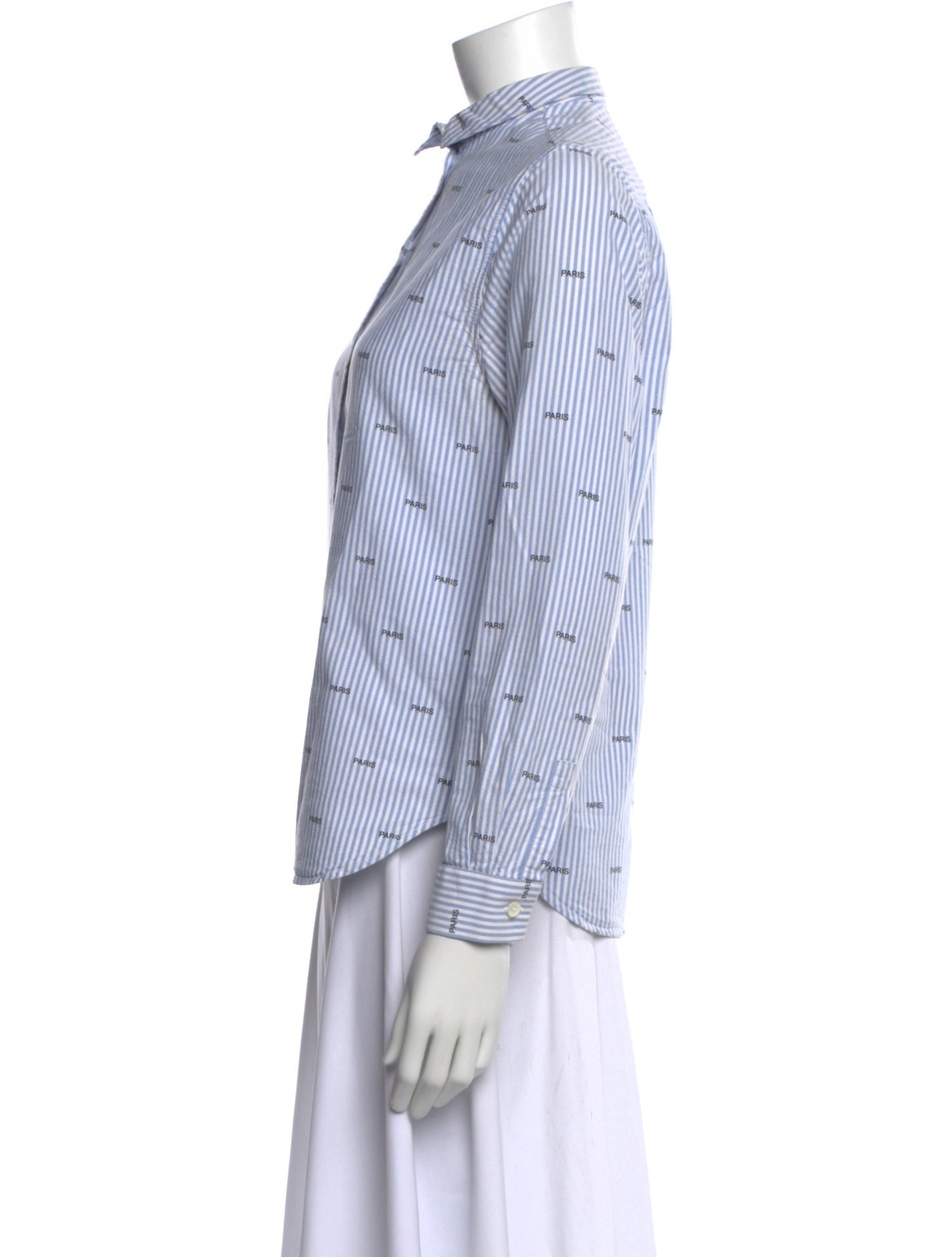 Maison Kitsuné Striped Long Sleeve Button-Up Top