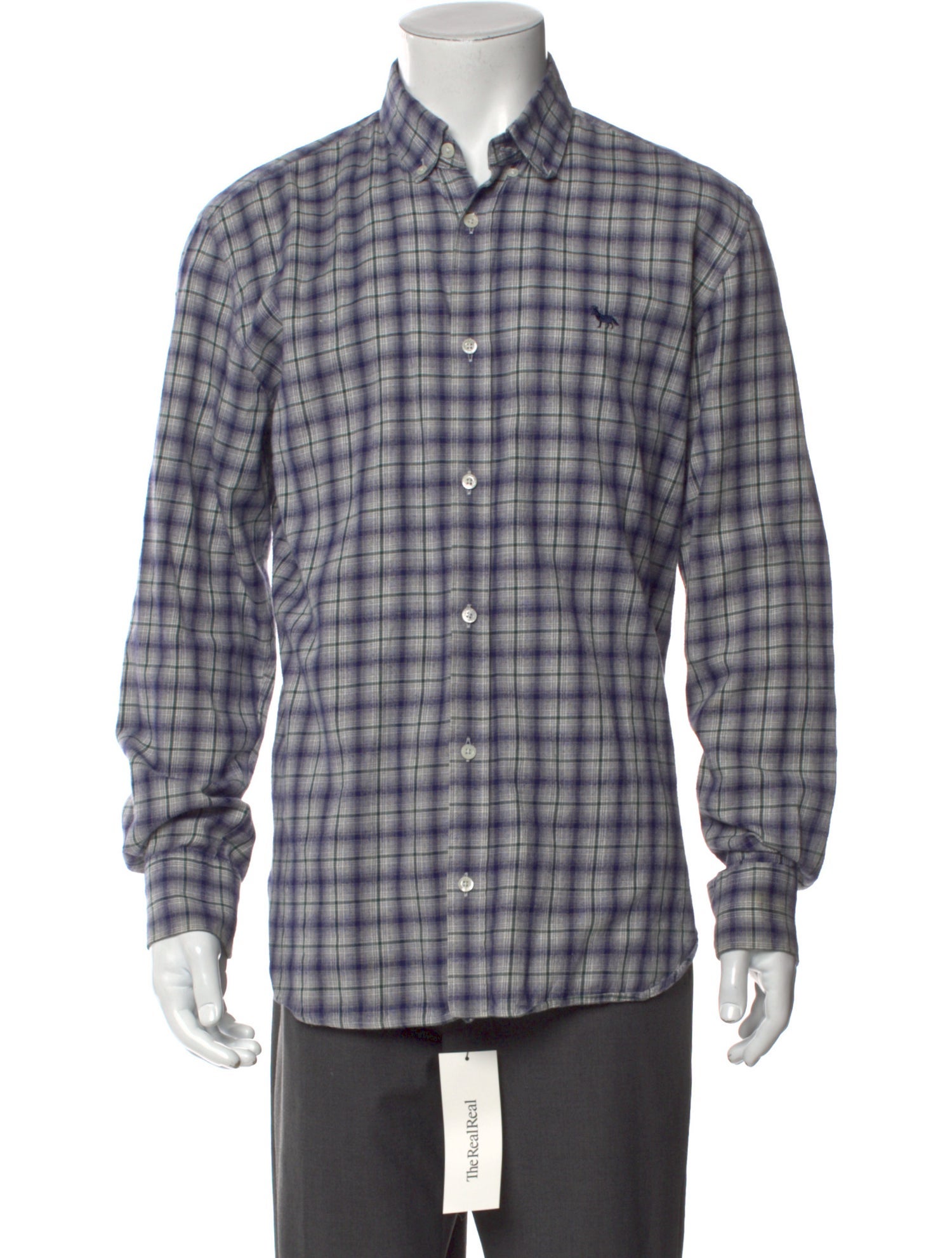 Maison Kitsuné Plaid Print Long Sleeve Shirt