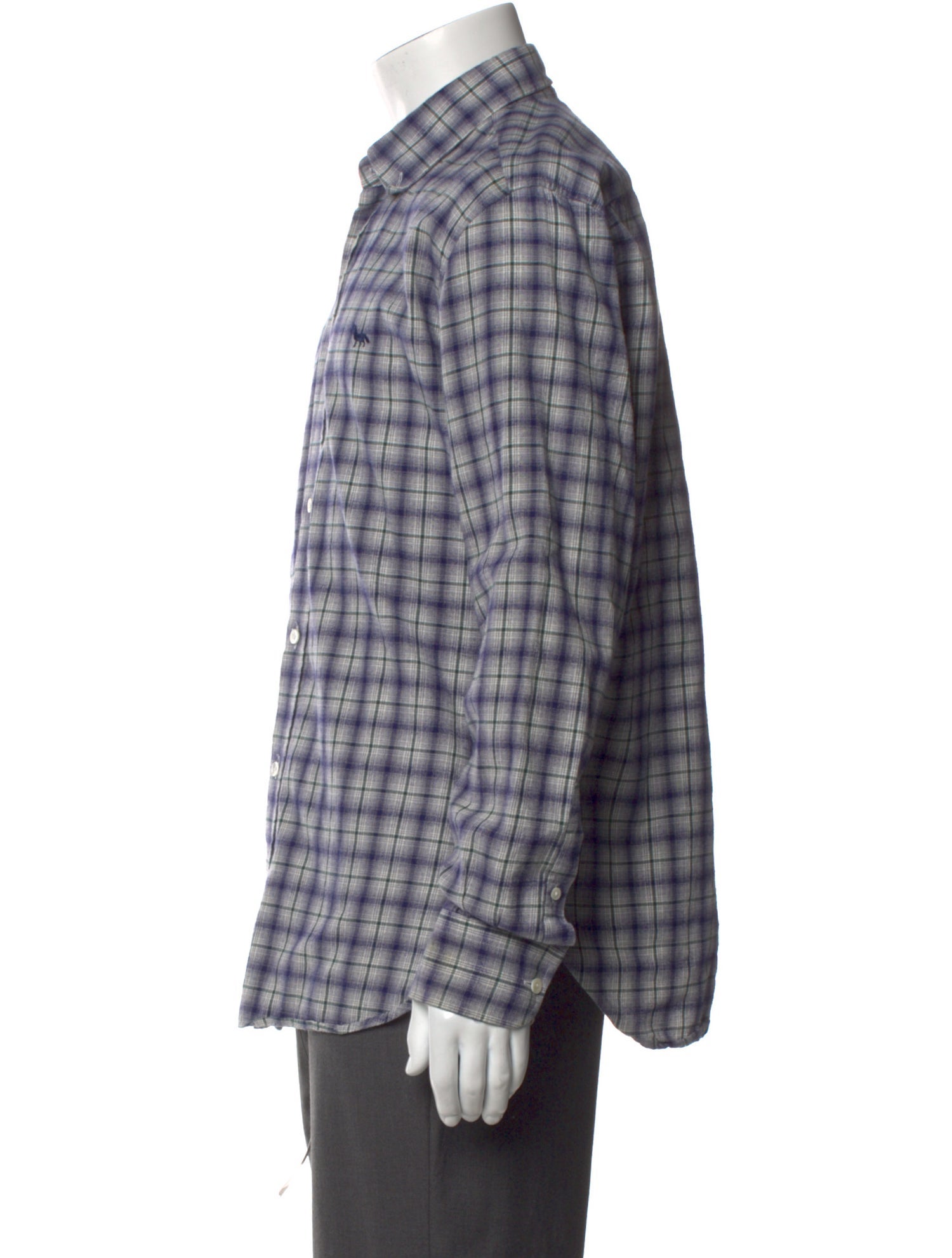 Maison Kitsuné Plaid Print Long Sleeve Shirt