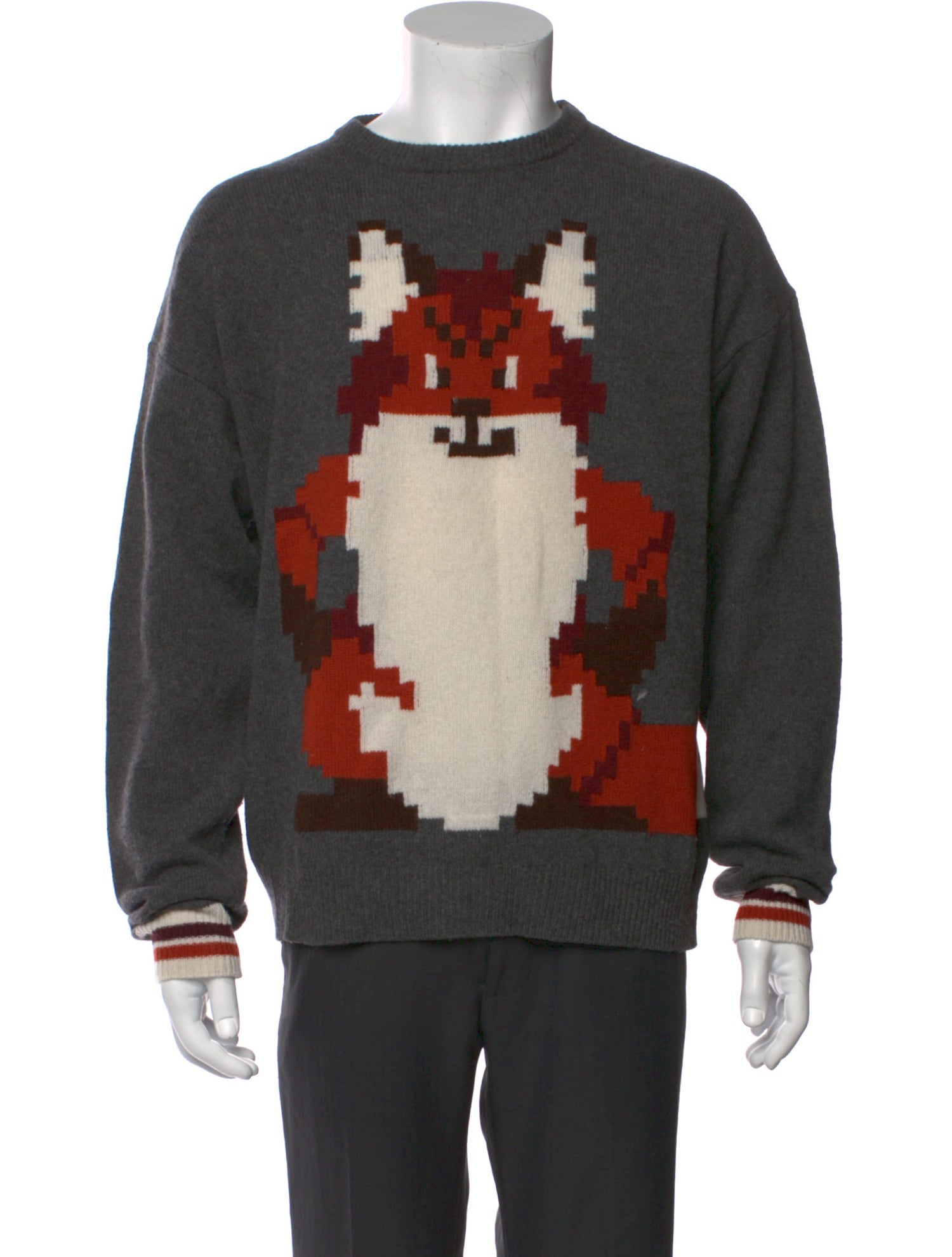 Maison Kitsuné Wool Graphic Print Pullover