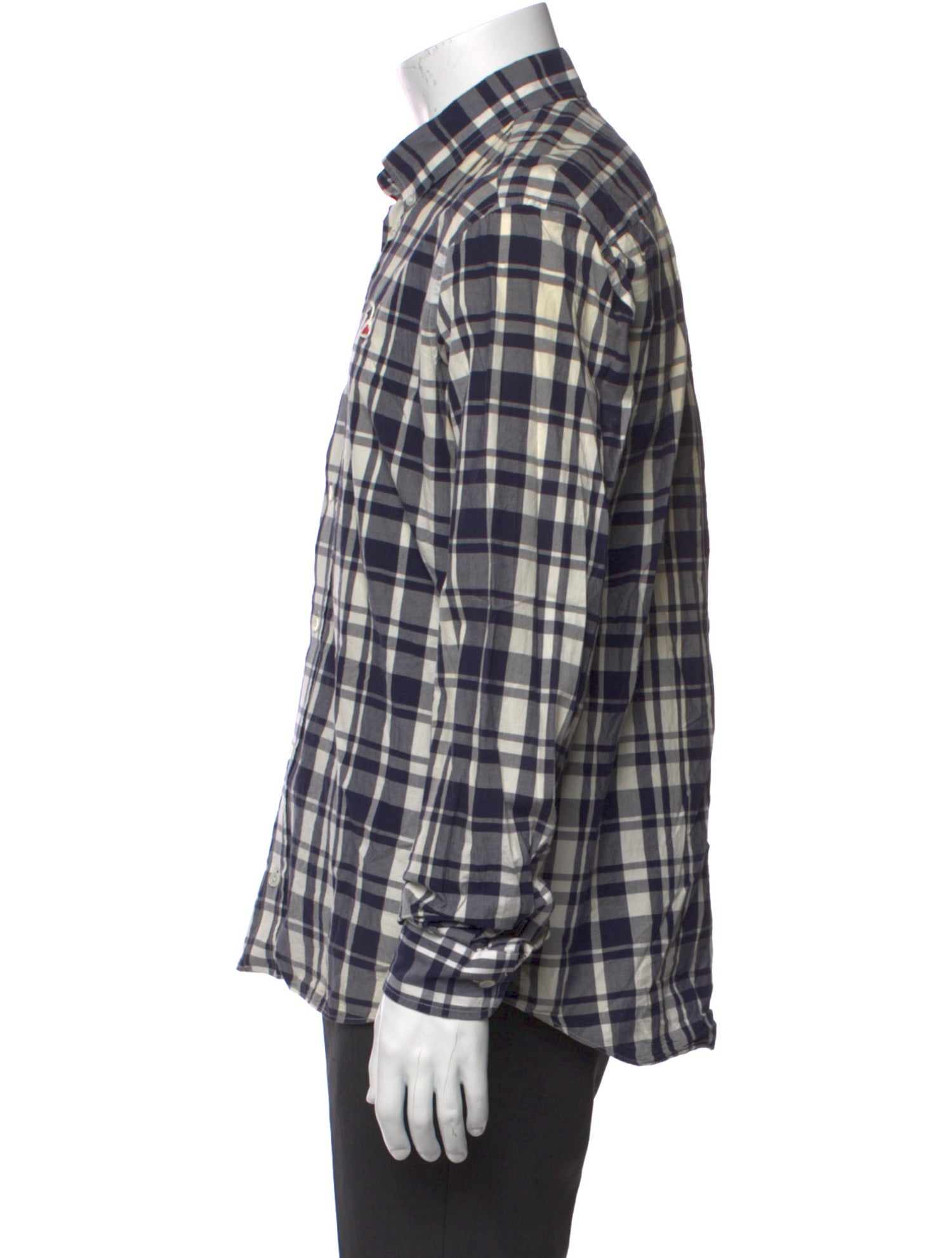 Maison Kitsuné Plaid Print Long Sleeve Dress Shirt