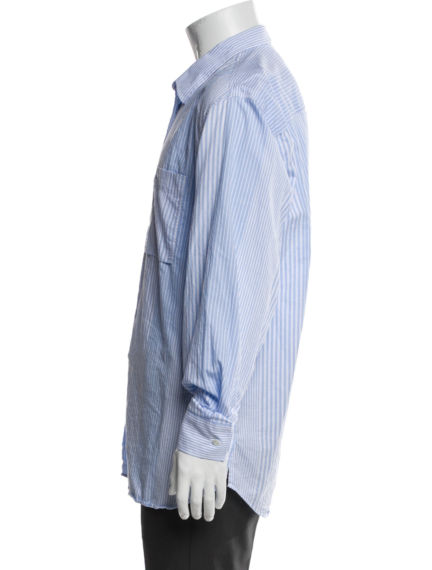 Maison Kitsuné Striped Long Sleeve Dress Shirt