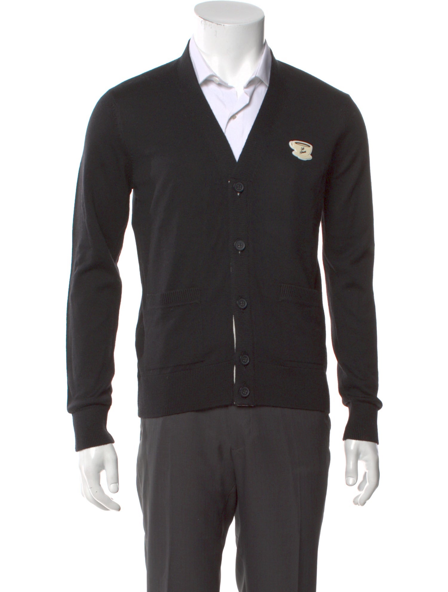 Maison Kitsuné Wool V-Neck Cardigan w/ Tags