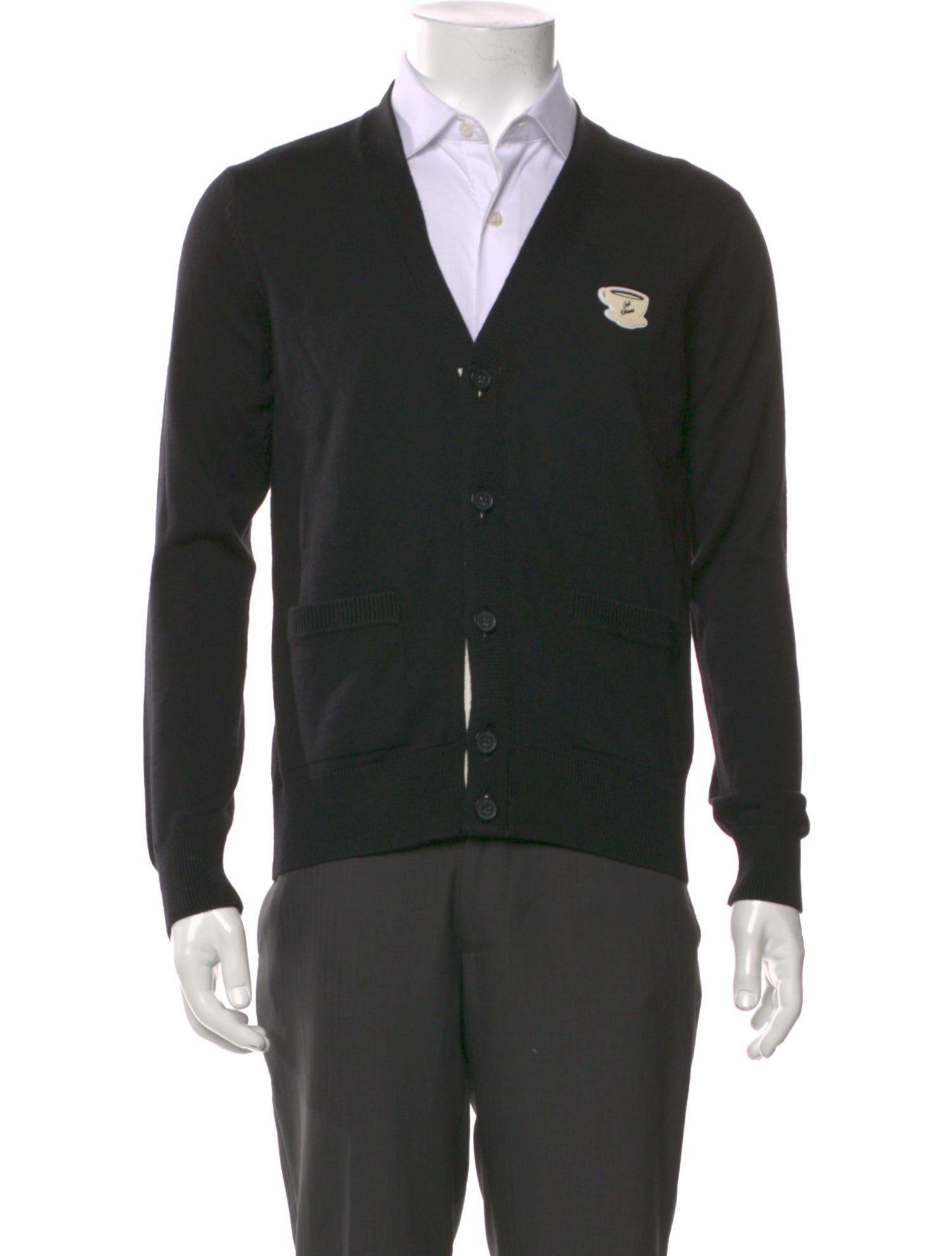 Maison Kitsuné Wool V-Neck Cardigan w/ Tags