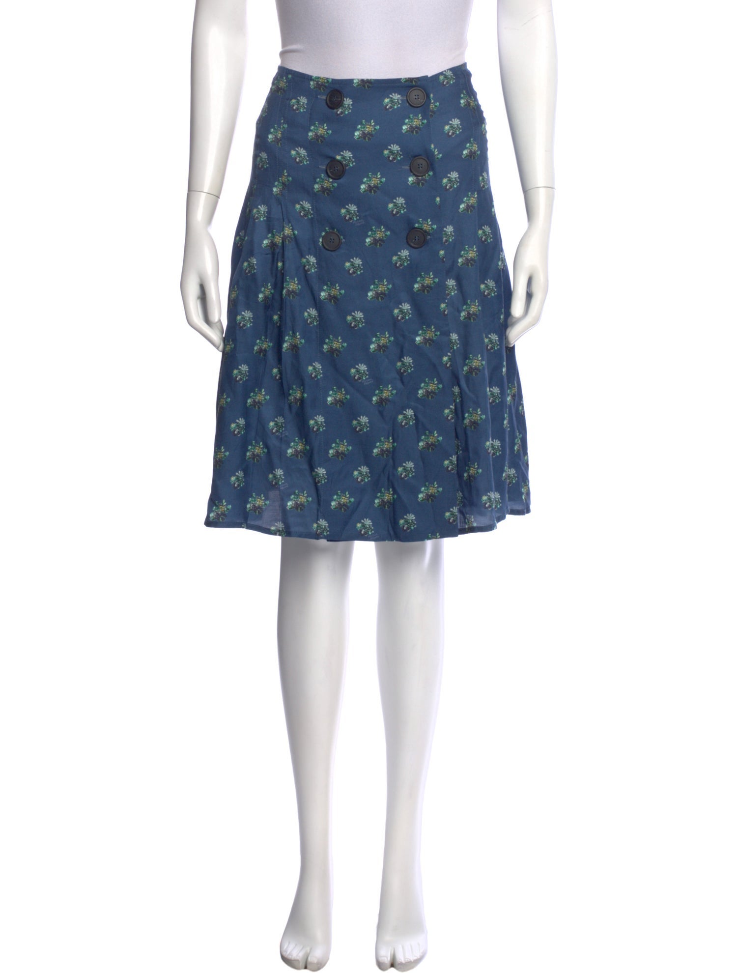 Maison Kitsuné Printed Knee-Length Skirt w/ Tags