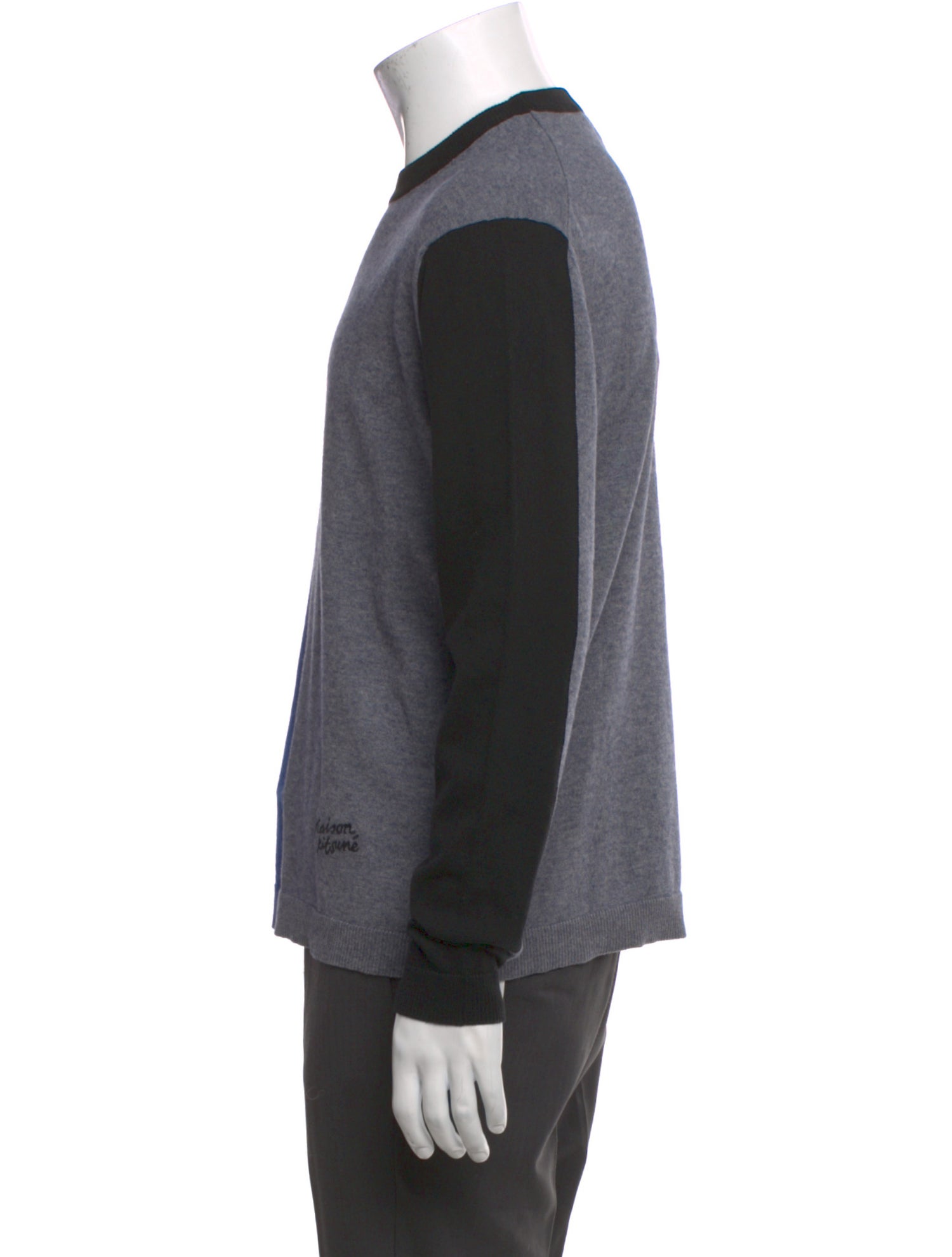 Maison Kitsuné Colorblock Pattern Crew Neck Pullover w/ Tags