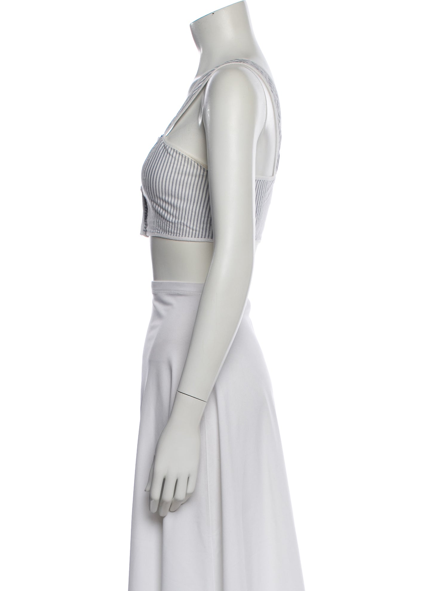 Maison Kitsuné Striped Square Neckline Crop Top