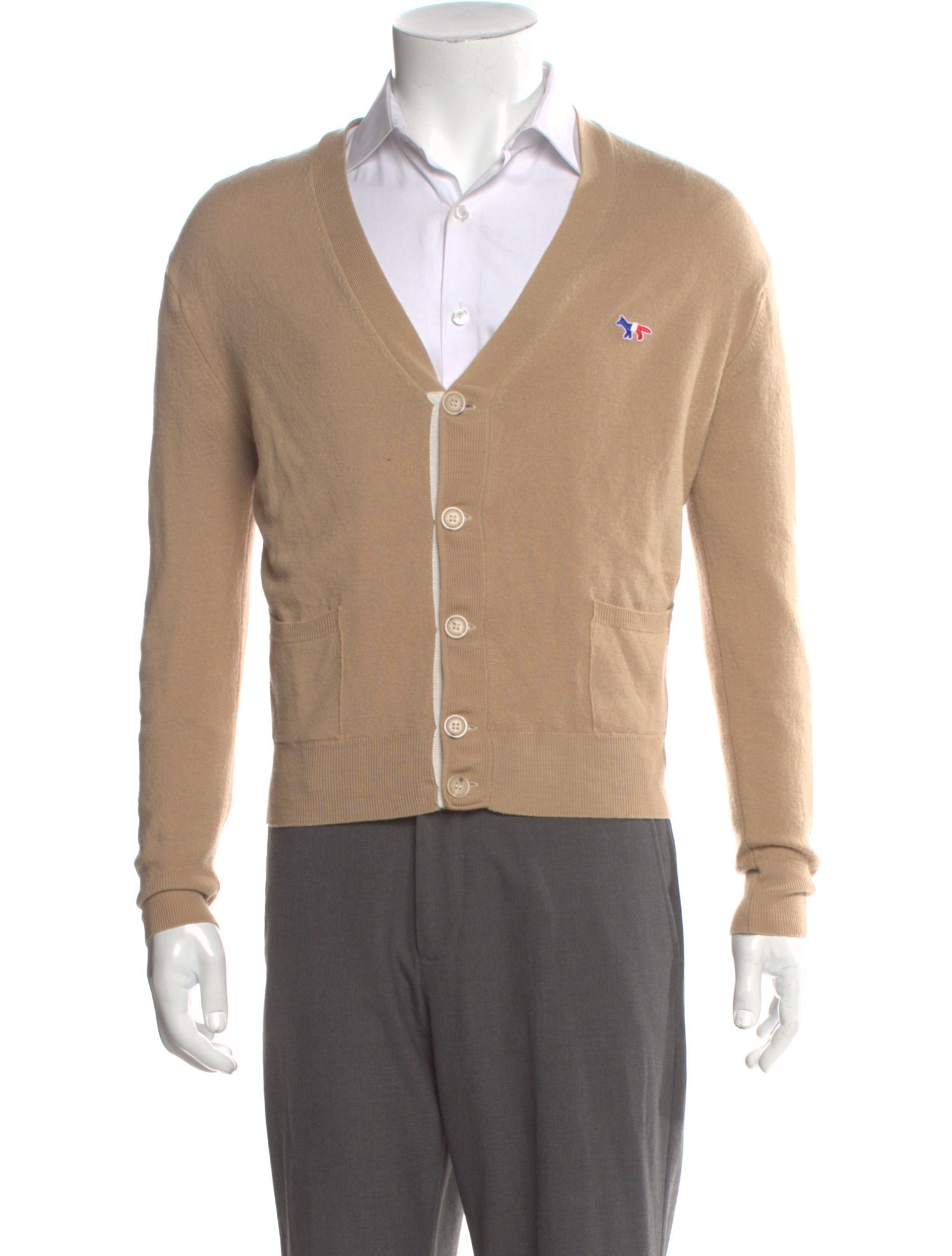 Maison Kitsuné Virgin Wool V-Neck Cardigan