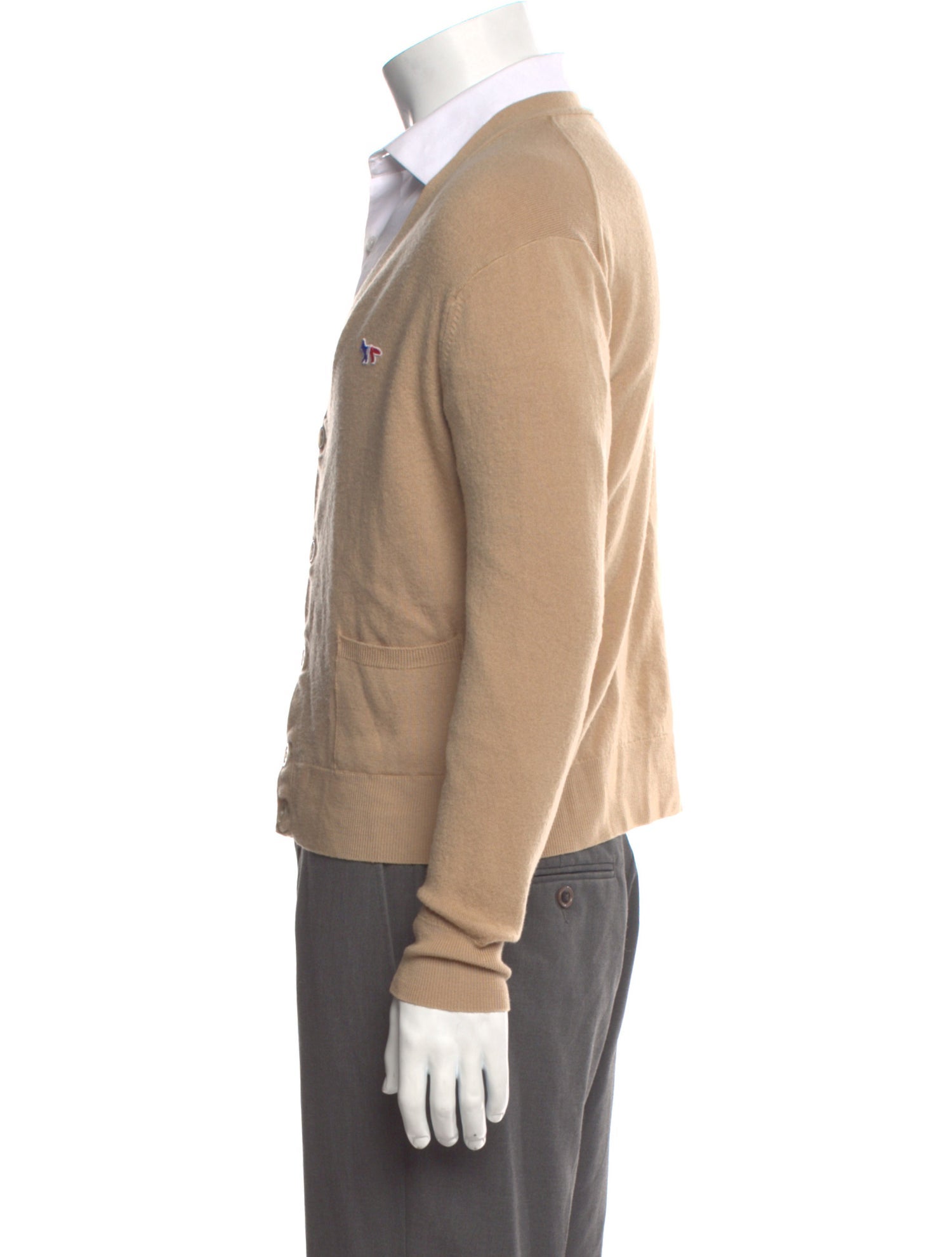 Maison Kitsuné Virgin Wool V-Neck Cardigan