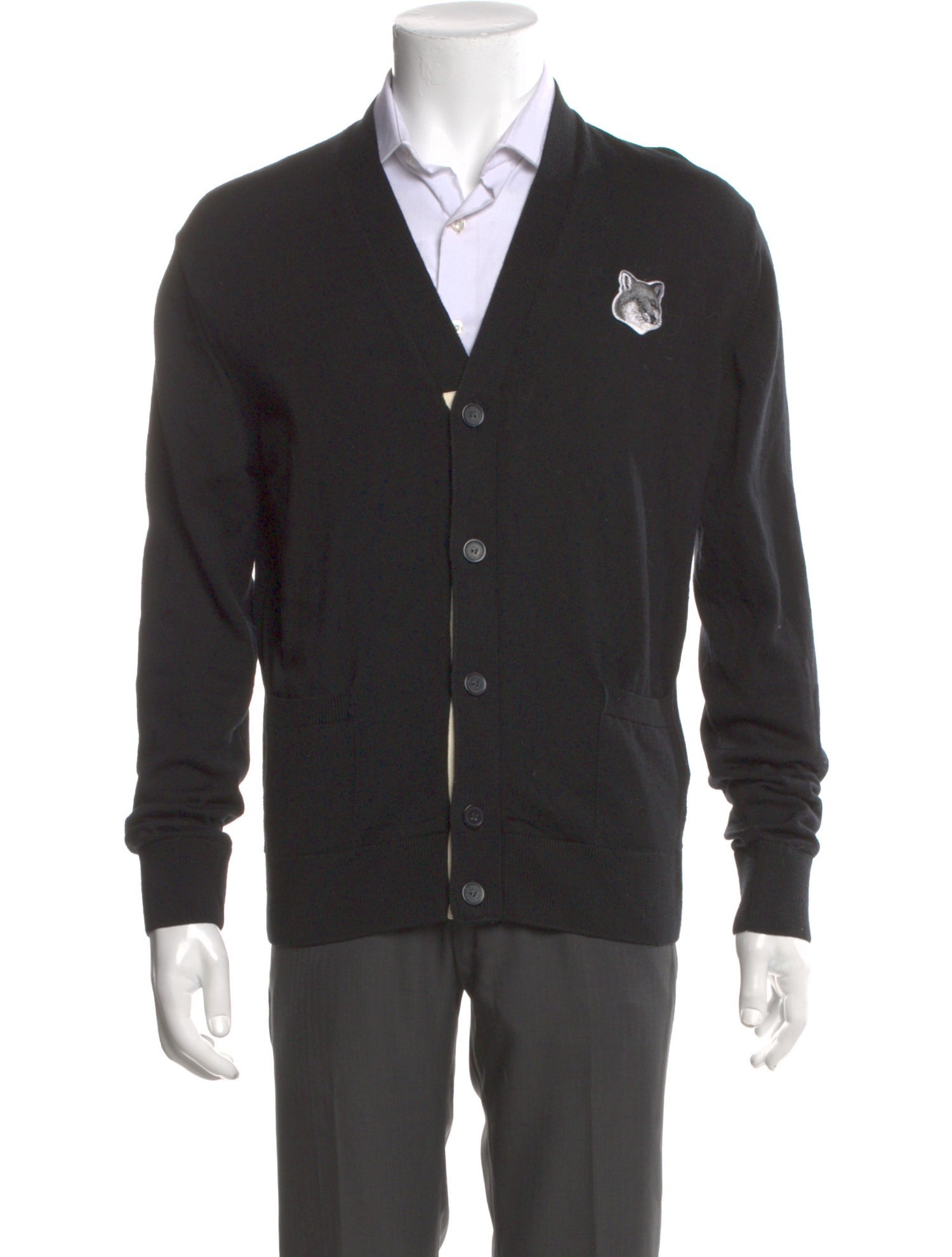 Maison Kitsuné Virgin Wool V-Neck Cardigan