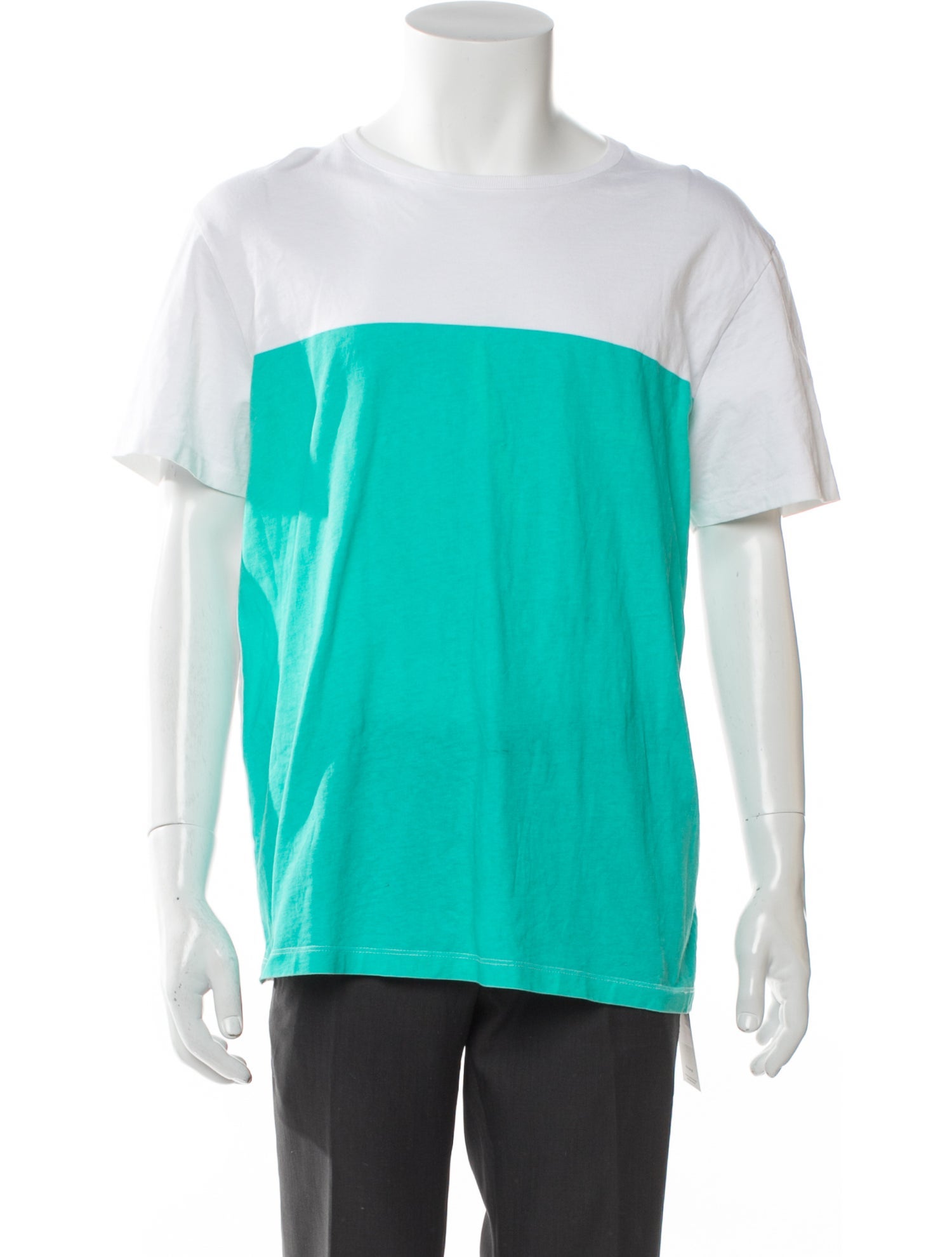 Maison Kitsuné Colorblock Pattern Crew Neck T-Shirt
