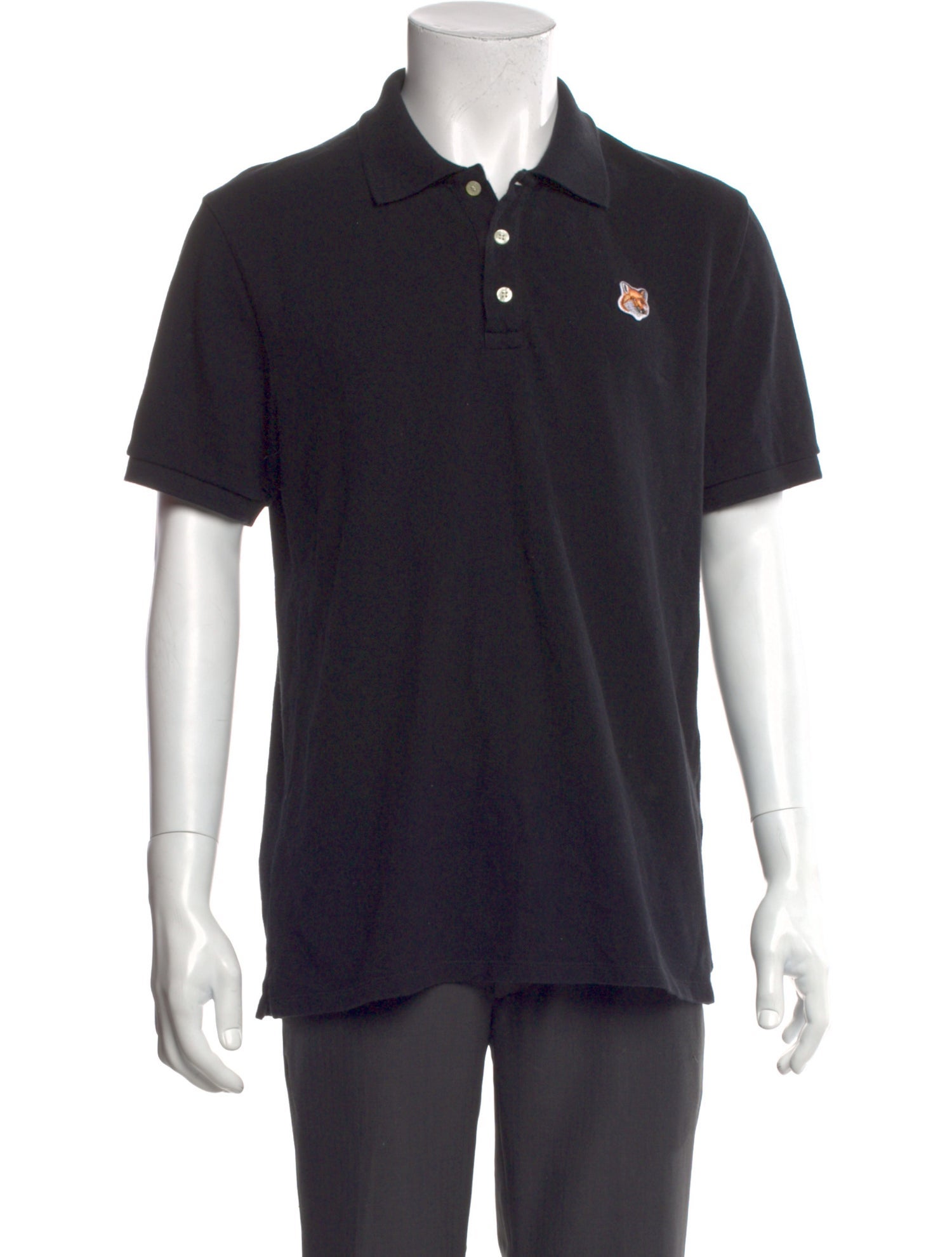 Maison Kitsuné Mock Neck Short Sleeve Polo Sweater