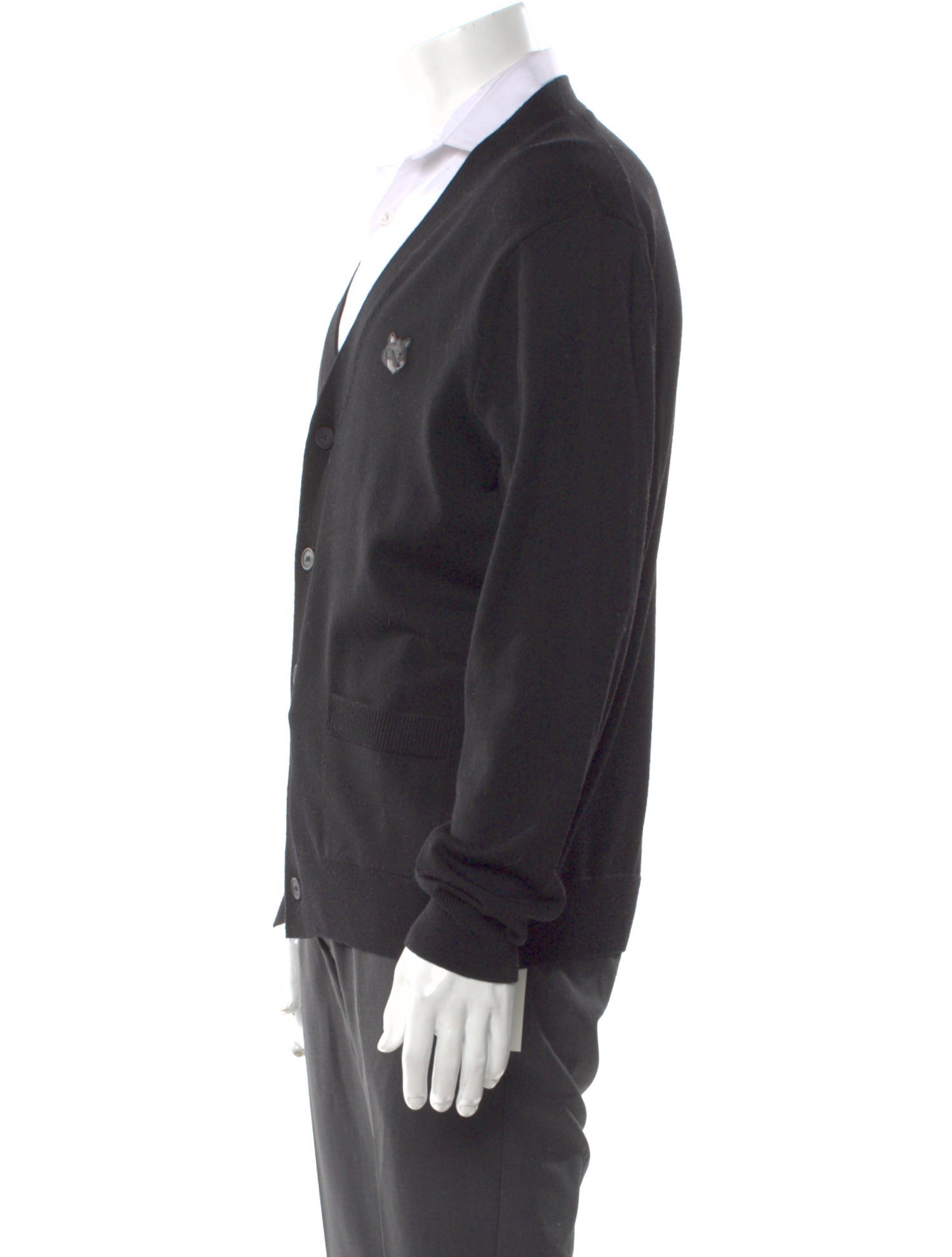 Maison Kitsuné Wool V-Neck Cardigan