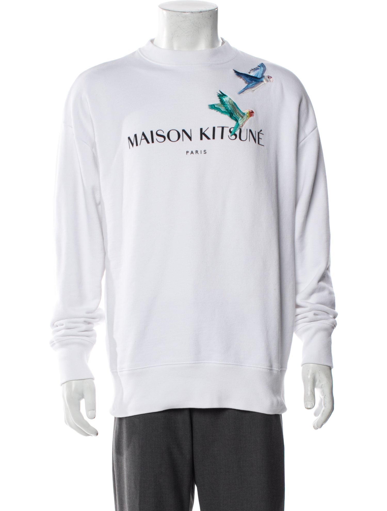 Maison Kitsuné Graphic Print Mock Neck Pullover
