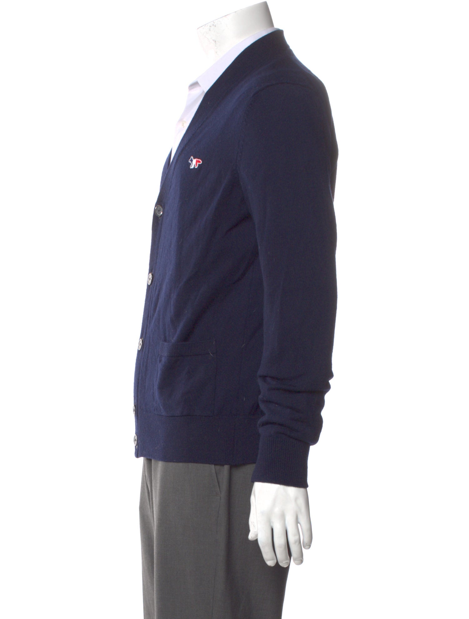 Maison Kitsuné Wool V-Neck Cardigan