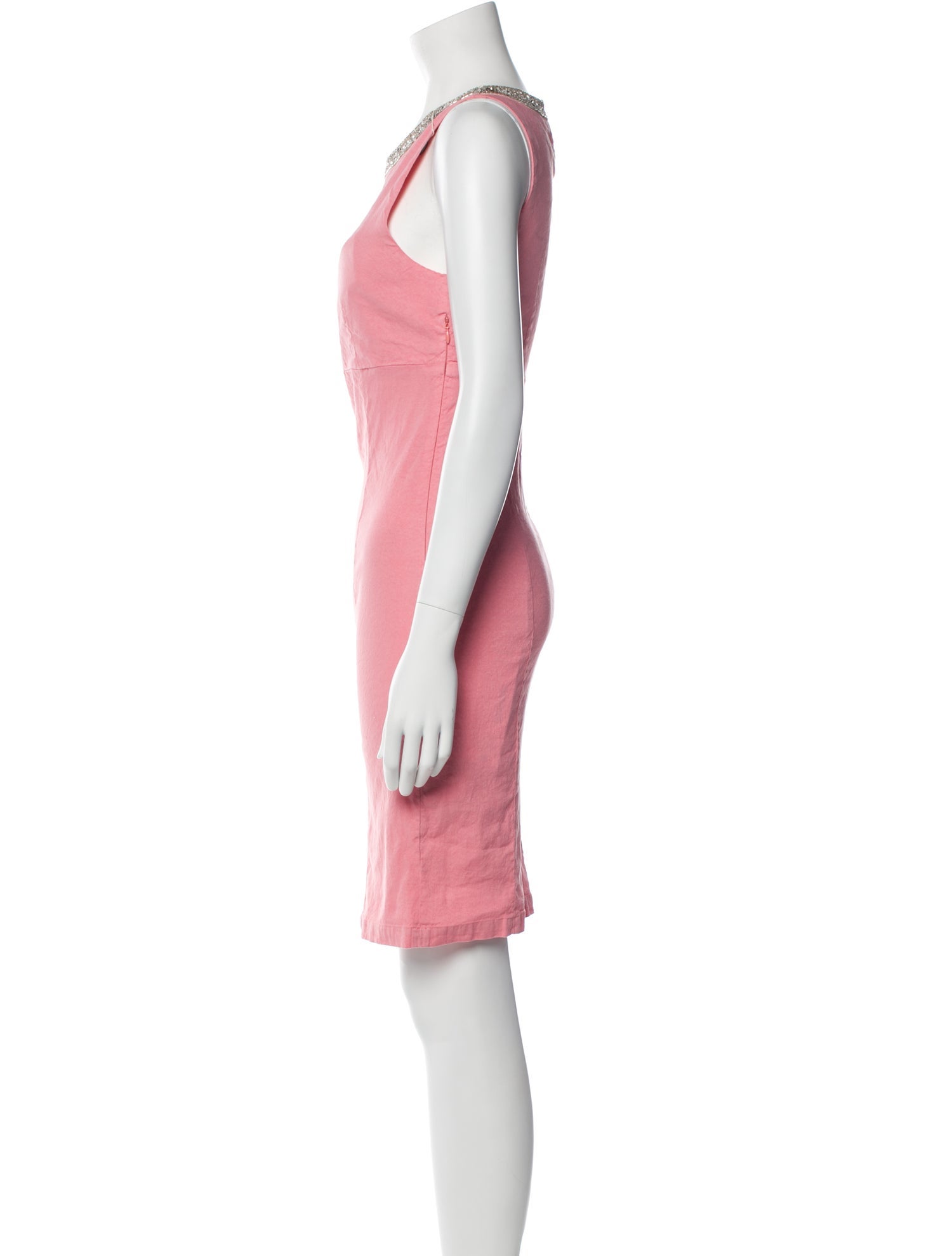 120% Lino Scoop Neck Knee-Length Dress w/ Tags