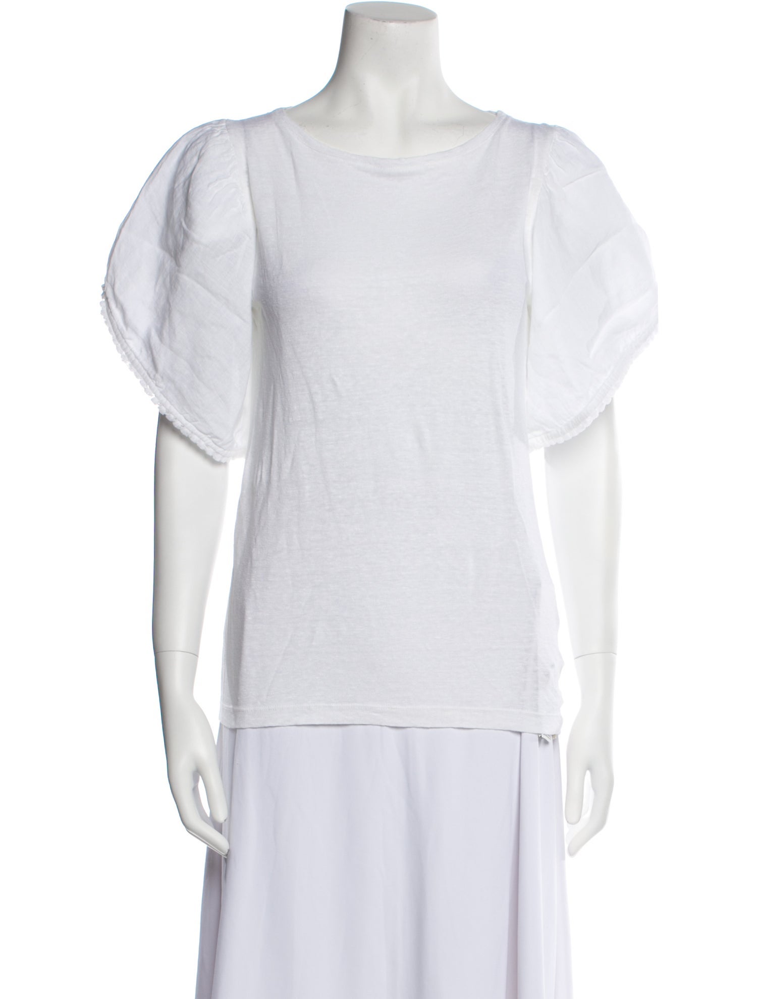 120% Lino Linen Bateau Neckline T-Shirt w/ Tags