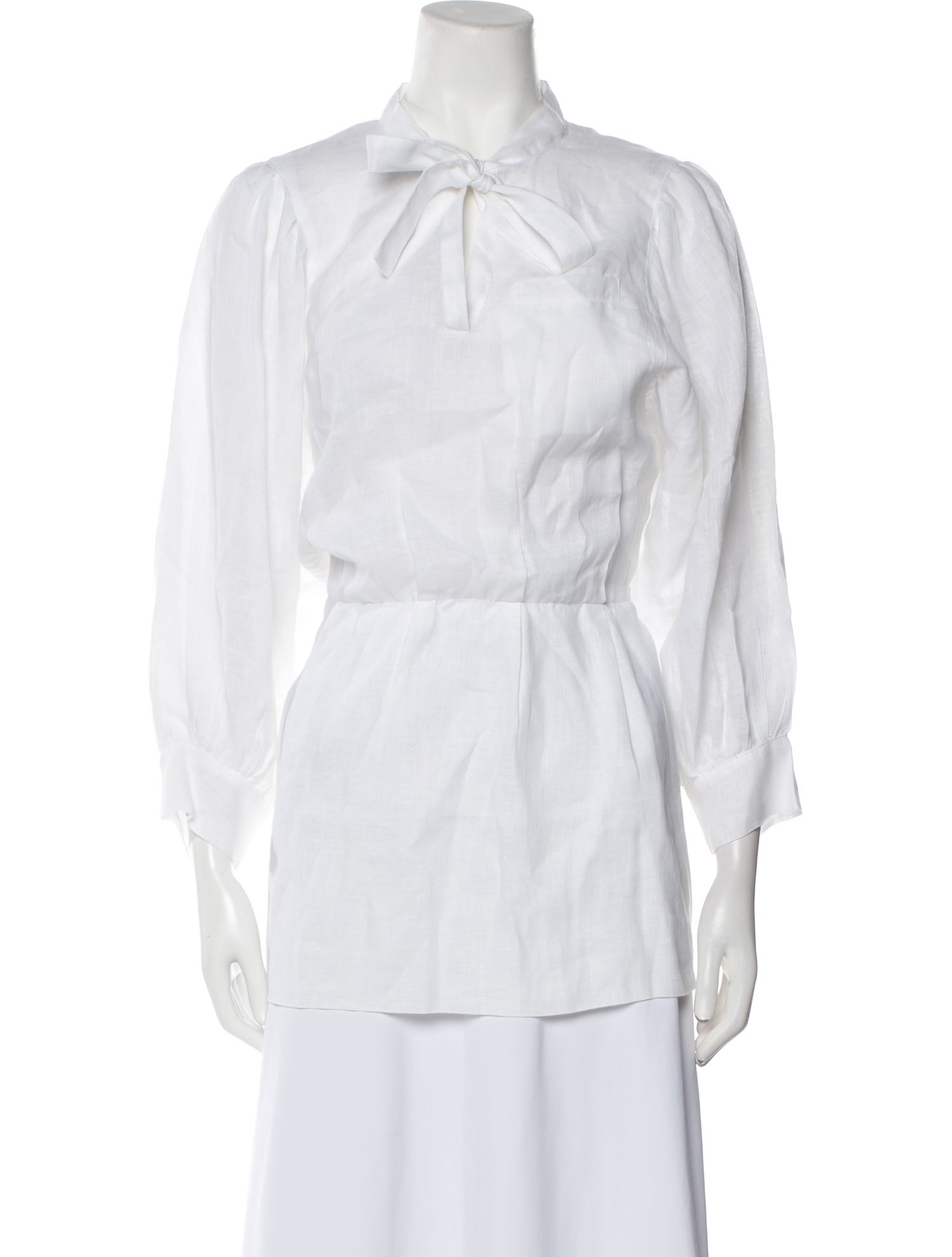 120% Lino Tie Neck Mini Dress