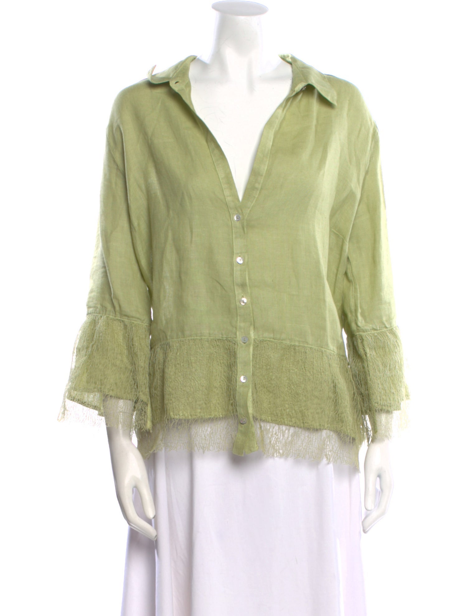 120% Lino Silk V-Neck Blouse
