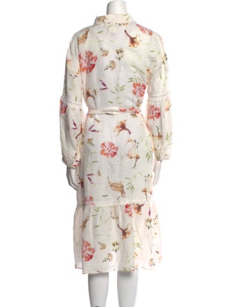 120% Lino Linen Midi Length Dress