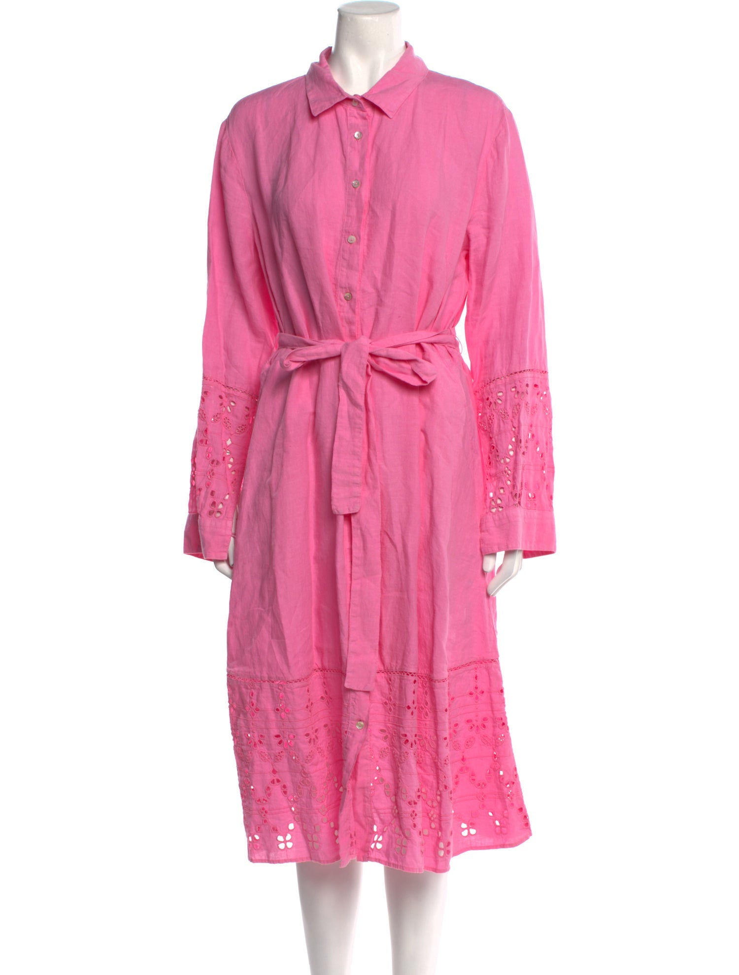 120% Lino Linen Midi Length Dress