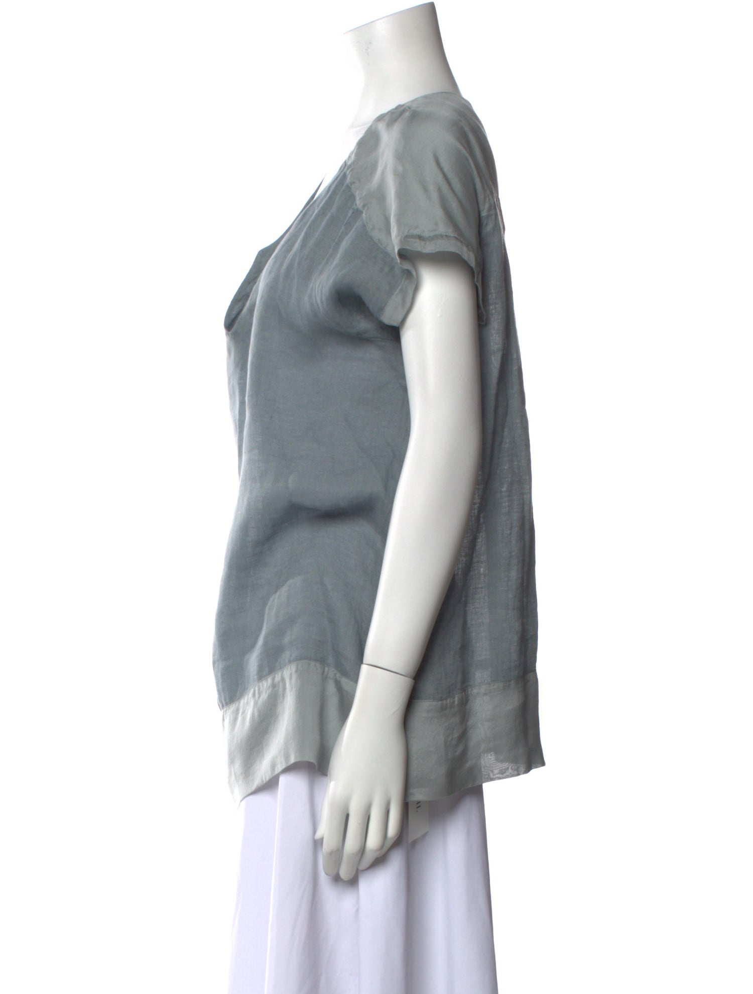 120% Lino Linen V-Neck Blouse