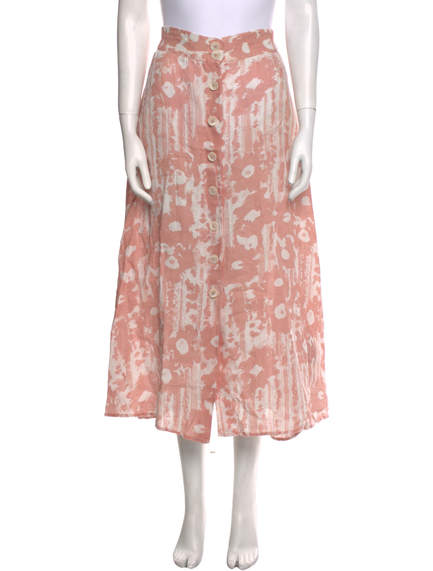 120% Lino Linen Midi Length Skirt