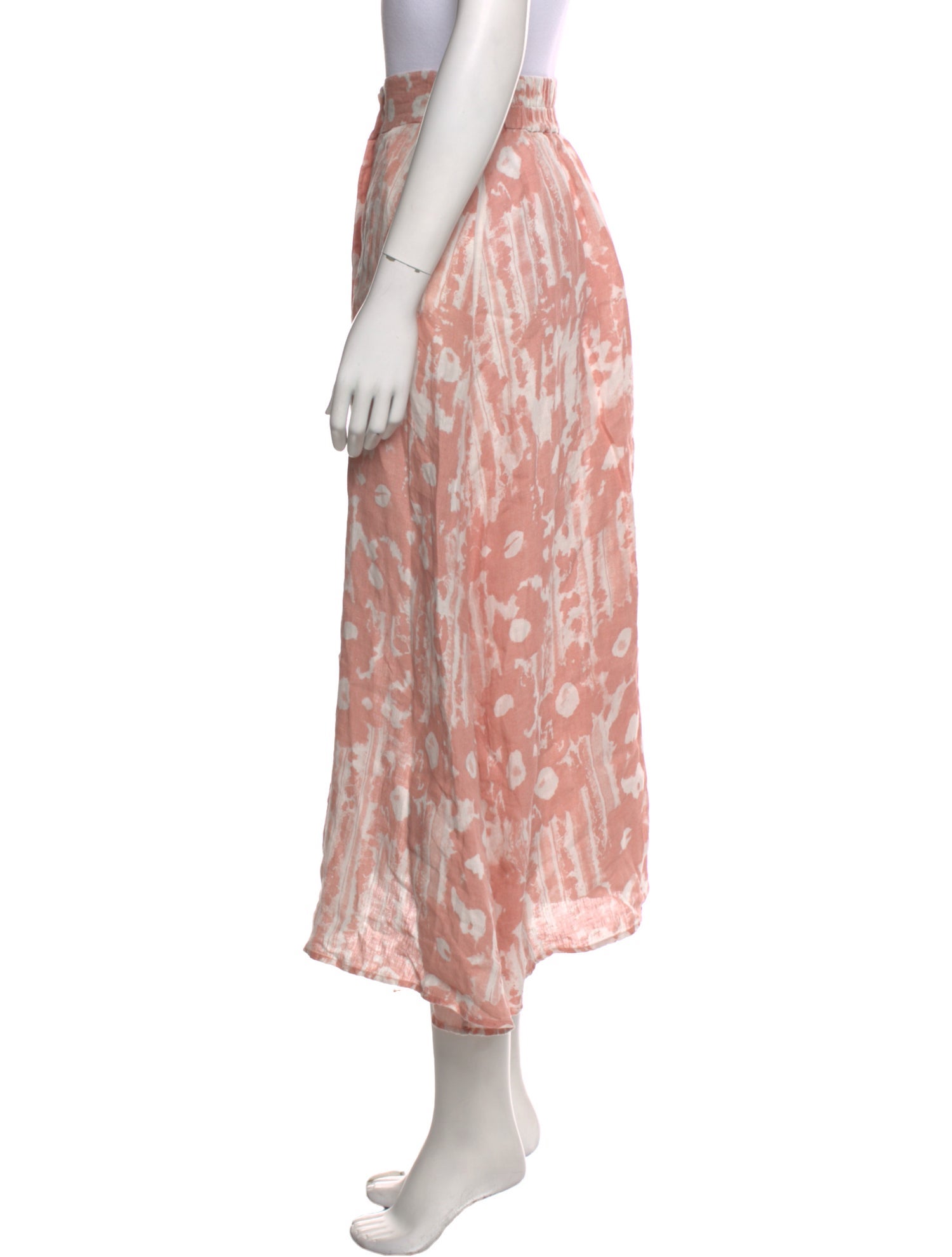 120% Lino Linen Midi Length Skirt