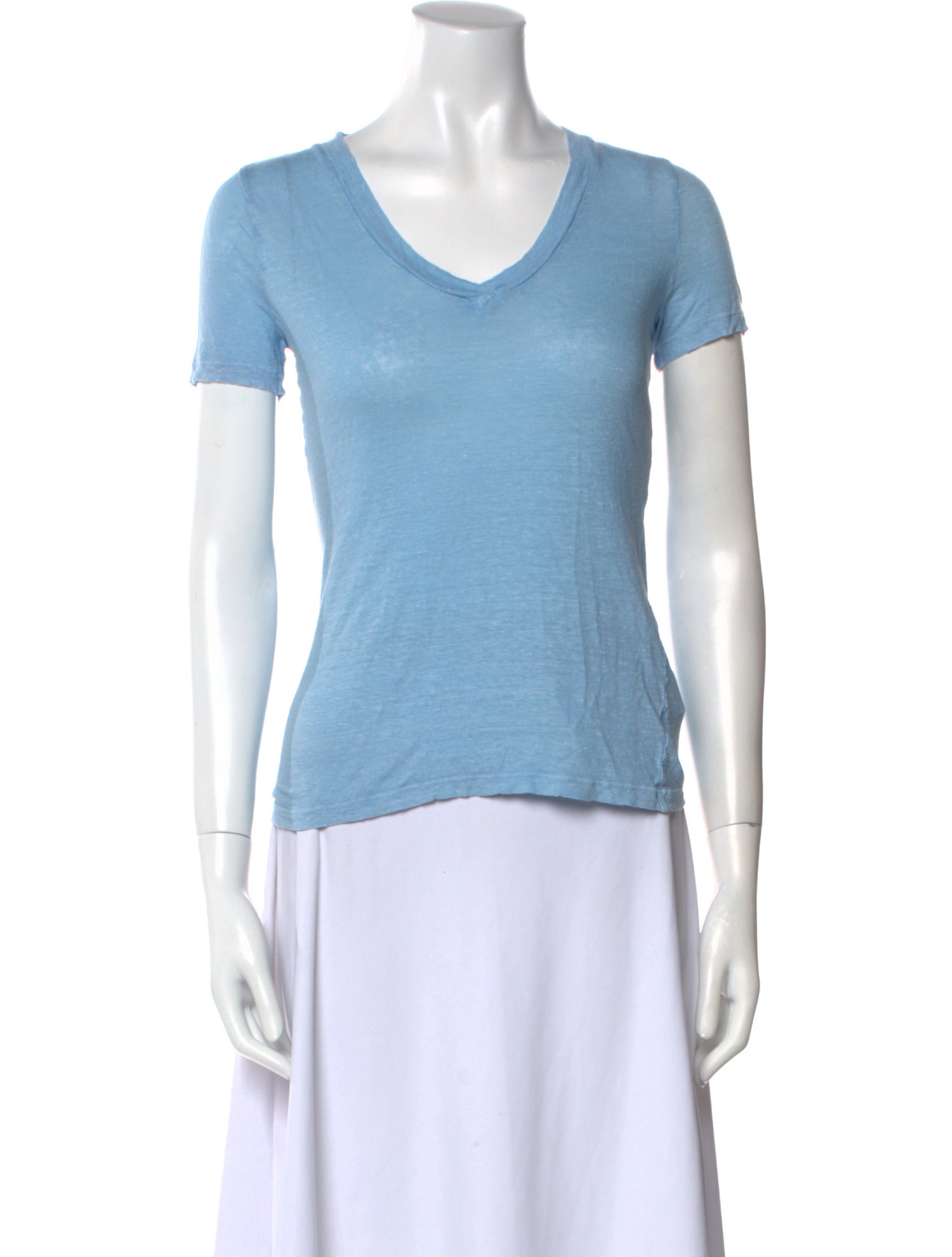 120% Lino V-Neck Short Sleeve T-Shirt