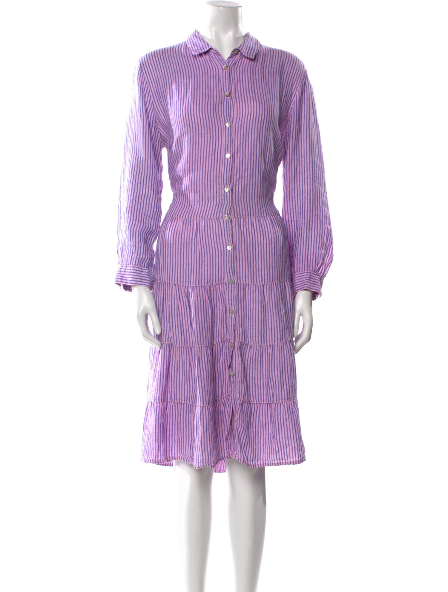 120% Lino Linen Midi Length Dress