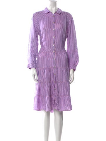 120% Lino Dresses Linen Midi Length Dress L