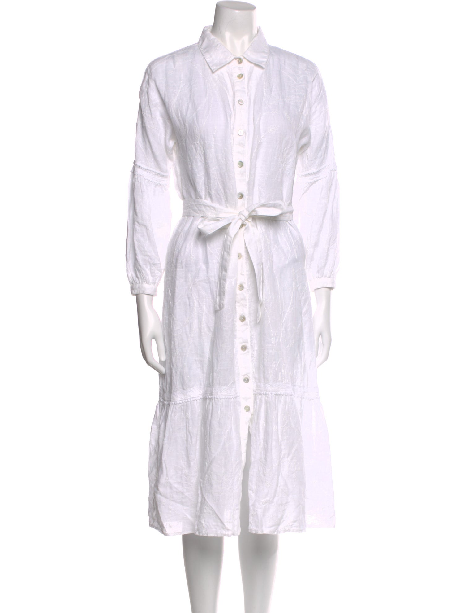 120% Lino Linen Midi Length Dress